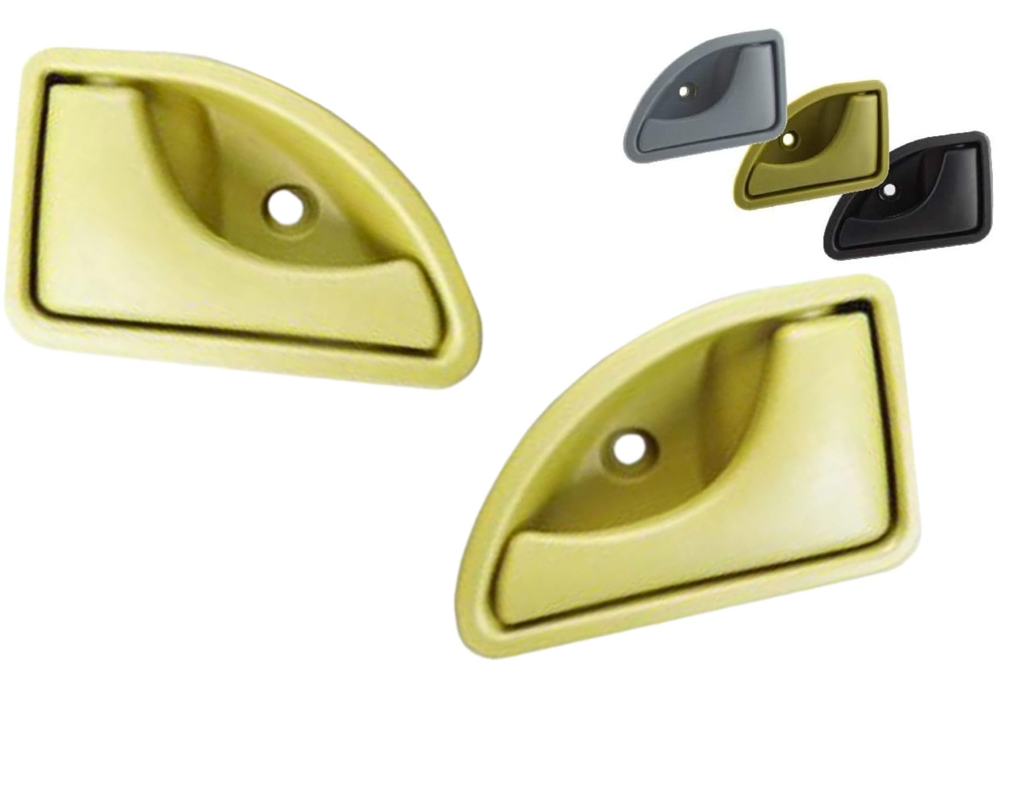 Ugozen Poignée de Porte Avant Gauche et Droite, Clanche de Portière pour RENAULT TWINGO (1993-2007) / KANGOO (1998-2010) (JAUNE/VERT) ✯Marque FRANÇAISE ✯
