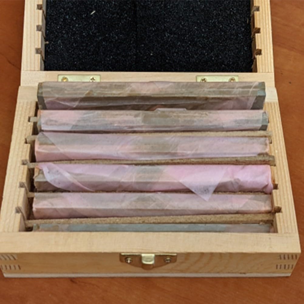 12-teiliges Parallelunterlagen-Set aus legiertem Stahl 120 mm x 10–35 mm für CNC-Fräsmaschinen und Drehbänke mit präzisen Maßen in praktischer Holzaufbewahrungsbox