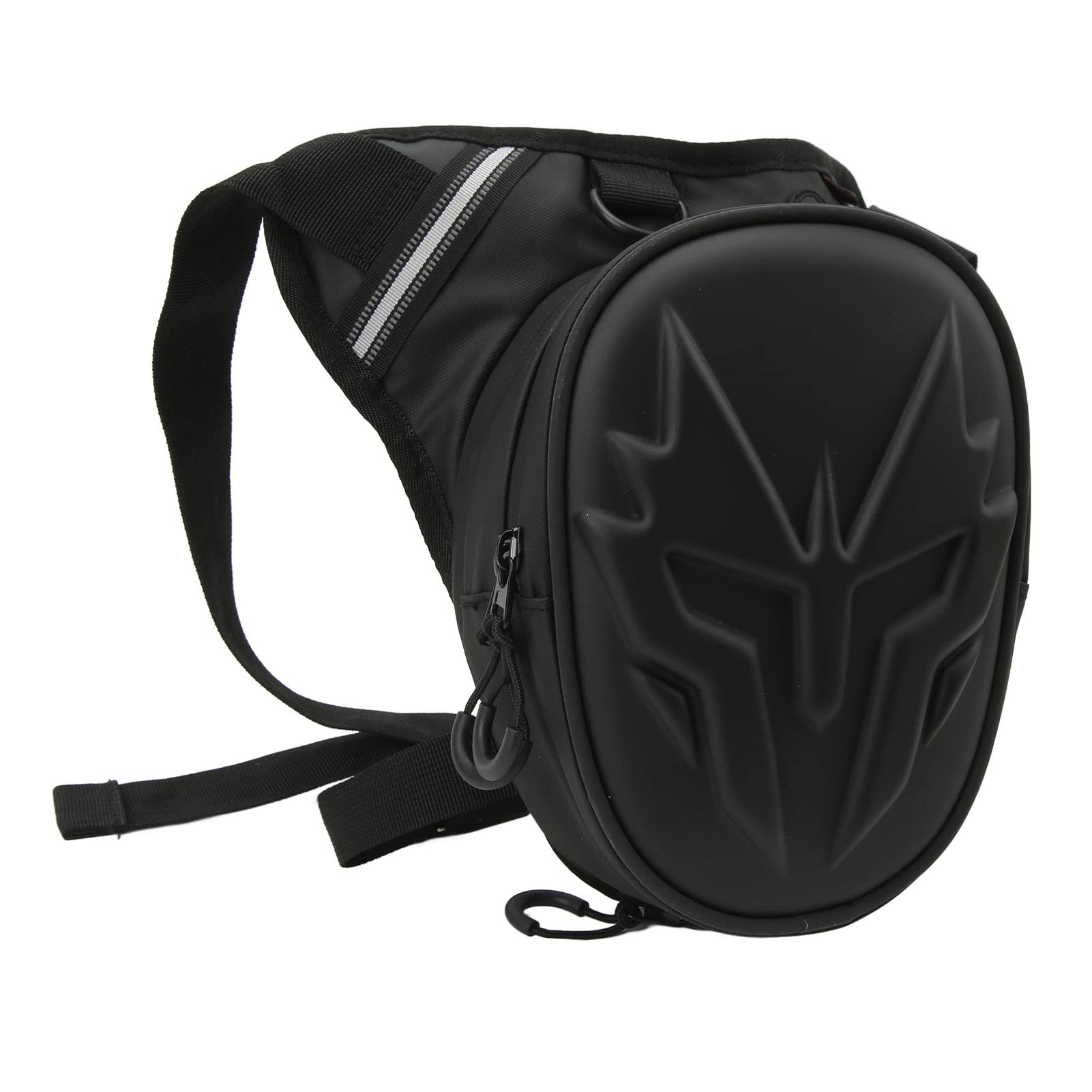 Sac de jambe de moto, sac de cuisse en PVC mat, multifonctionnel pour la cuisse, l'équitation, le voyage, la randonnée, Noir mat