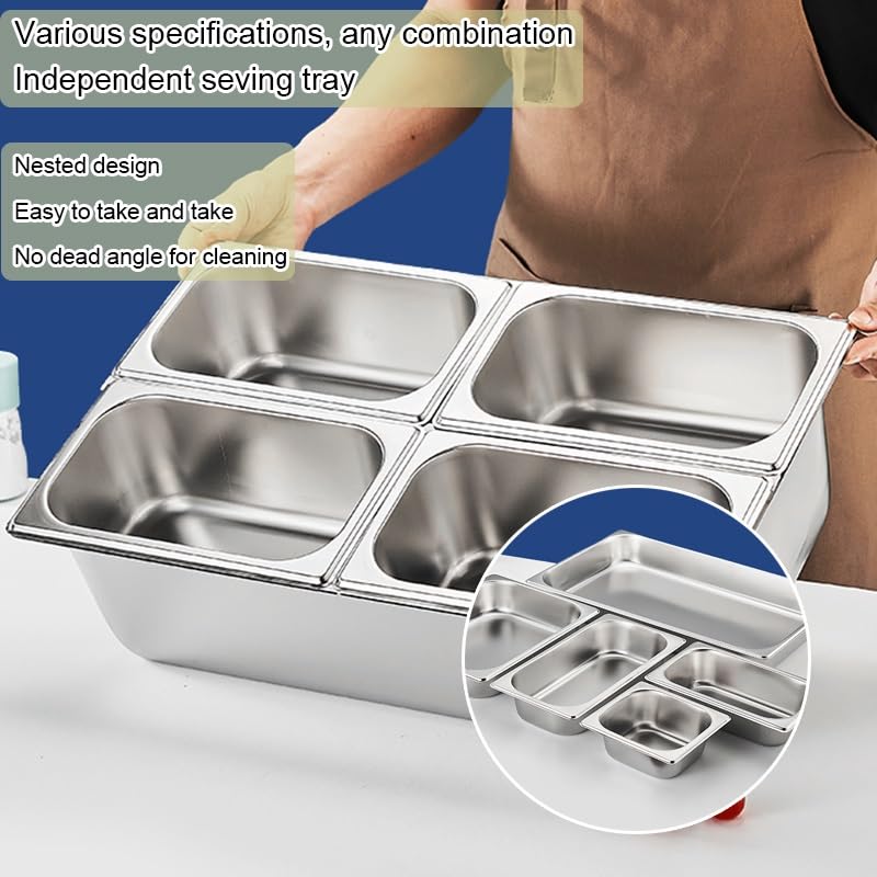 Stazione per condire la pizza, organizer per spezie in acciaio inossidabile, stazione per buffet di insalate con contenitori per ghiaccio per ingredienti di salsa nella dispensa della cucina (G)