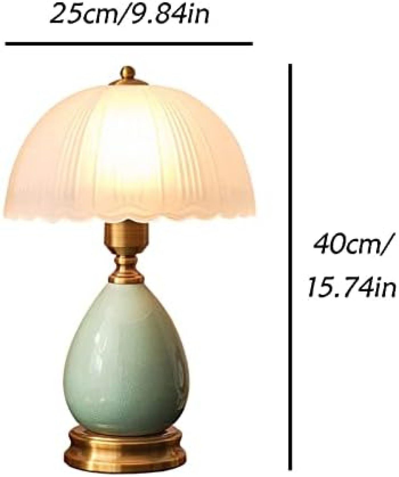 Lámpara de Noche Lámpara de Mesa de cerámica Moderna Simple Lámpara de Noche de Dormitorio práctica Pantalla de Vidrio Lámpara Decorativa Interior Lámpara de mesita de Noche