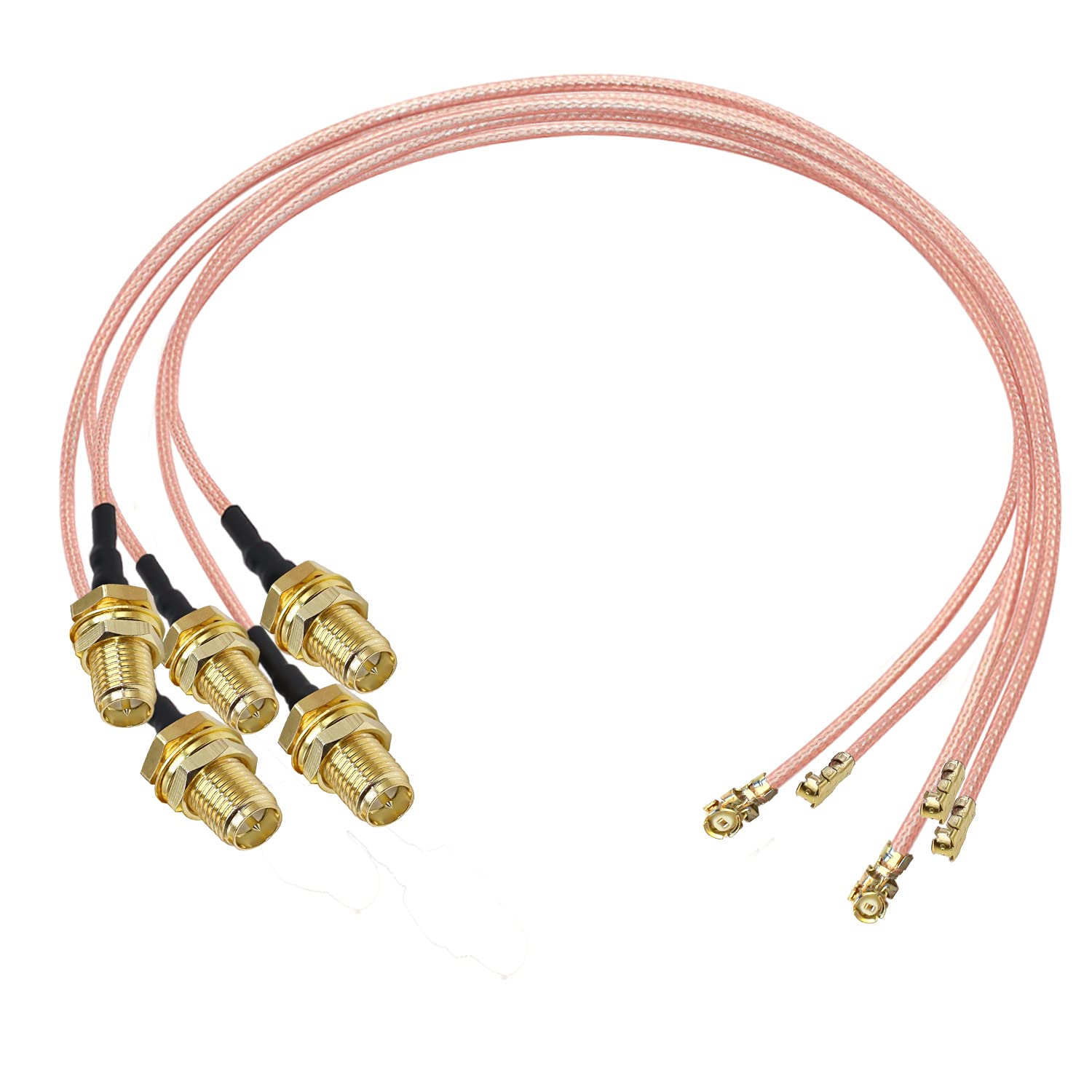 TUOLNK Câble coaxial RP-SMA vers IPX UFL U.FL MHF1 vers RPSMA Câble coaxial femelle en queue de cochon pour routeur Wifi Mini câble d'antenne d'extension PCI 12 pouces (30 cm) 5 pcs