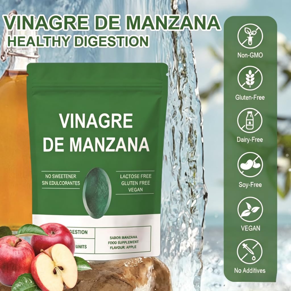 Gominolas de Vinagre de Sidra de Manzana Orgánico | Equilibrio digestivo, metabolismo, energía y vitalidad diaria, vegano, sin gluten