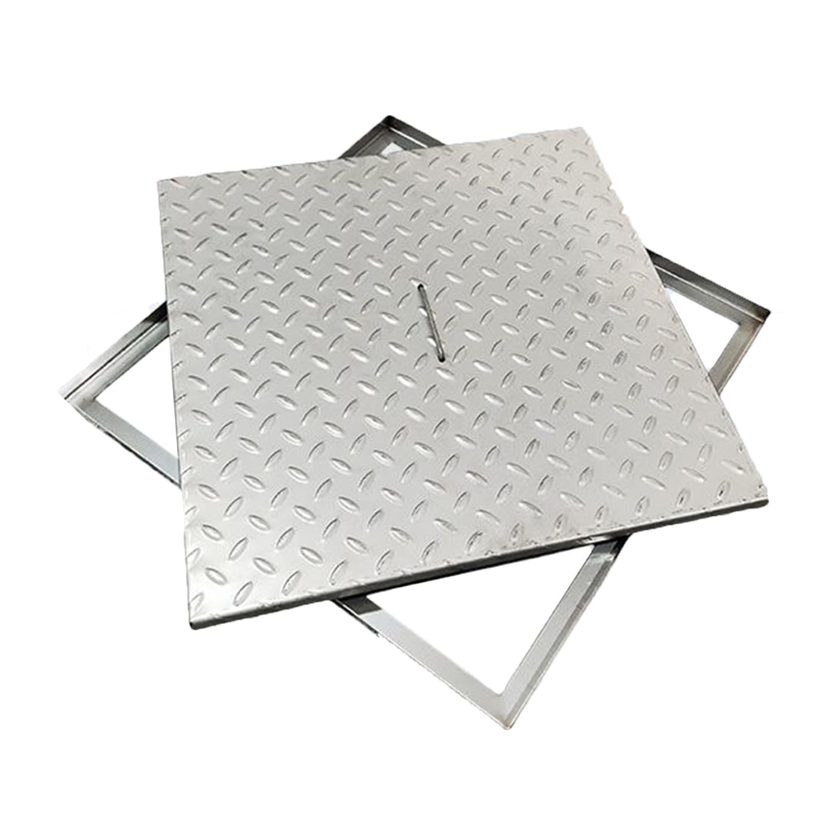 Chiusino Pozzetto in Acciaio Inossidabile Ispessito, Coperchi Pozzetti Settica Rinforzato Antiscivolo, Tombino per Cucina, Vialetto, Cortile(40x40x2.5cm/16x16x1in)