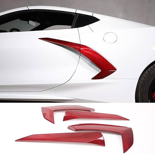 Miniatura 9 de Cubierta de salida de aire exterior de fibra de carbono 100% real para Chevrolet Corvette C8 2020-2023, accesorios de ventilación lateral de