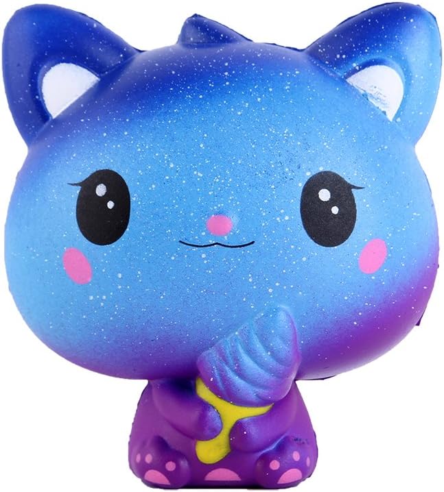 Anboor Squishies Cat Ice Cream Galaxy Squishy Slow Rising Squeeze Toys Stress Relief Kawaii Soft Squishies Sensory Toys Gift Collection