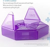 Vista 9 de Pastillero portátil de 7 caras, planificador de medicamentos, estuche pequeño (contenedor semanal de siete días) para medicamentos, cajas de soporte