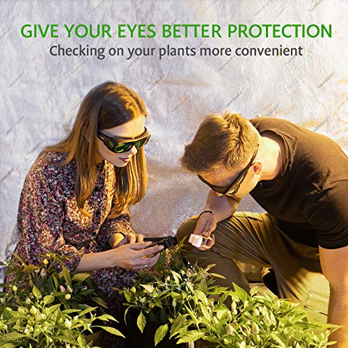 VIVOSUN 2Pack Indoor Hydroponics LED Grow Room Glasses with Glasses Case