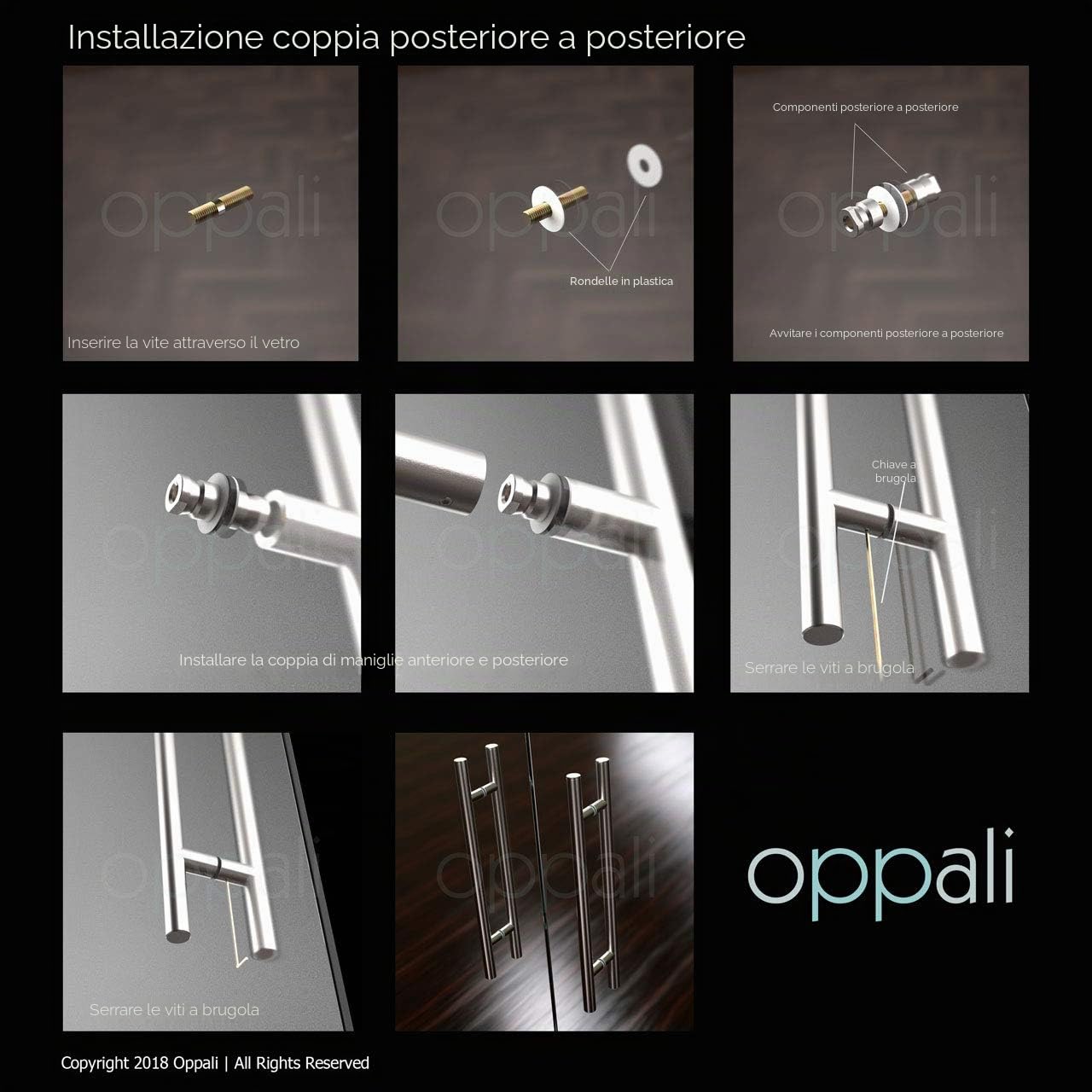 Spazzolato Acciaio Inossidabile 304 Materiale di alta qualità Maniglia per Porta Entrata | Diametro Manico 25mm | Rotondo T-Bar | 80cm Lunghezza totale