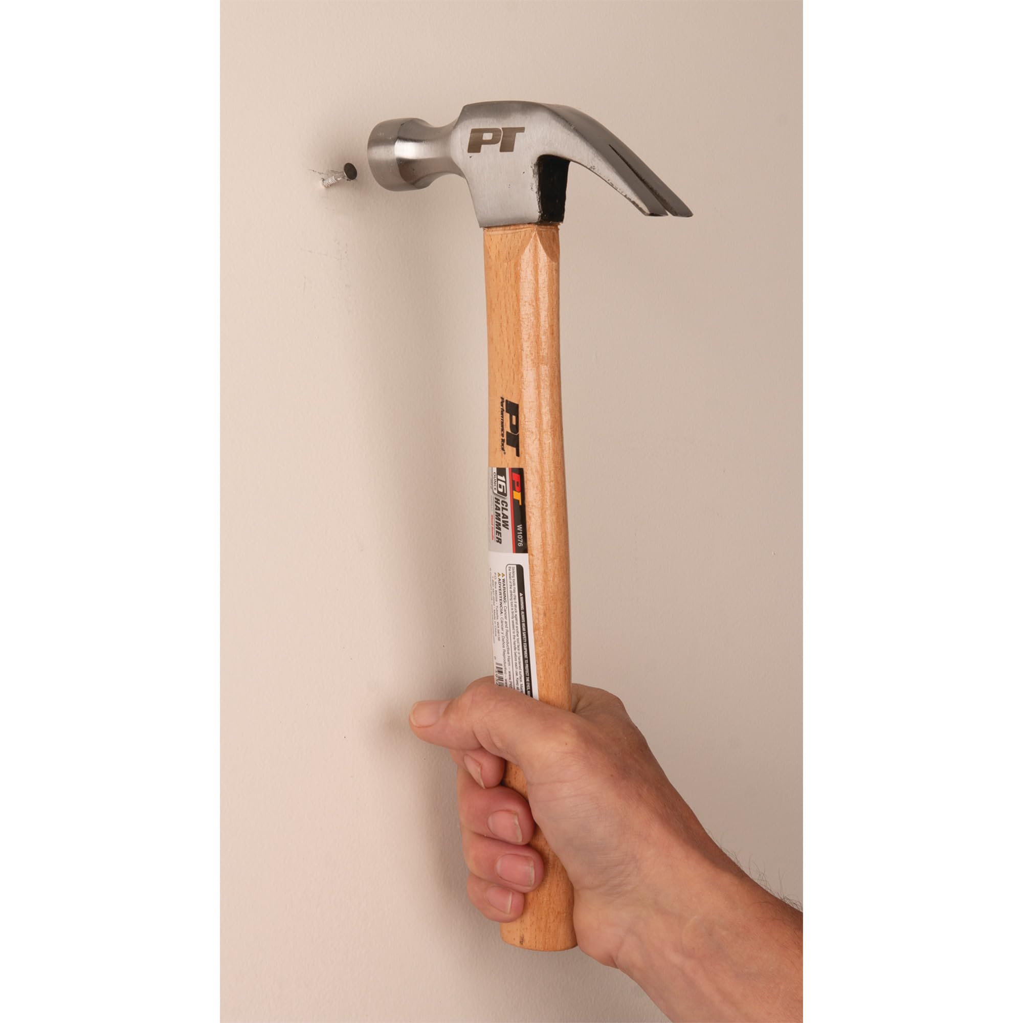 PERFORMANCE TOOL Martillo de Garra con Mango de Madera W1076, 16 onzas