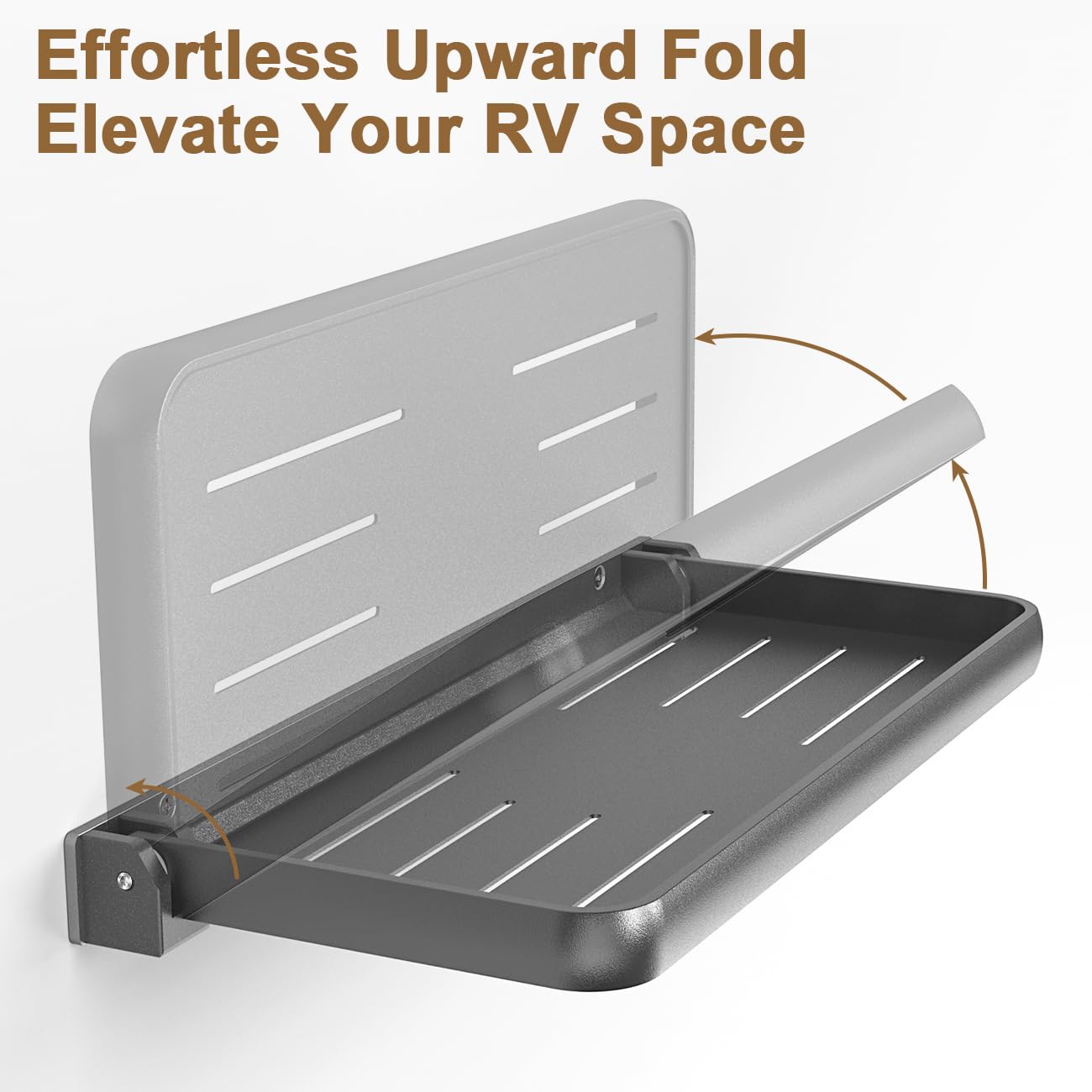 Safoner Étagère Murale Pliable en Aluminium pour Camping-Car - L'accessoire Indispensable pour l'organisation intérieure - Rangement Flottant Polyvalent et Peu encombrant