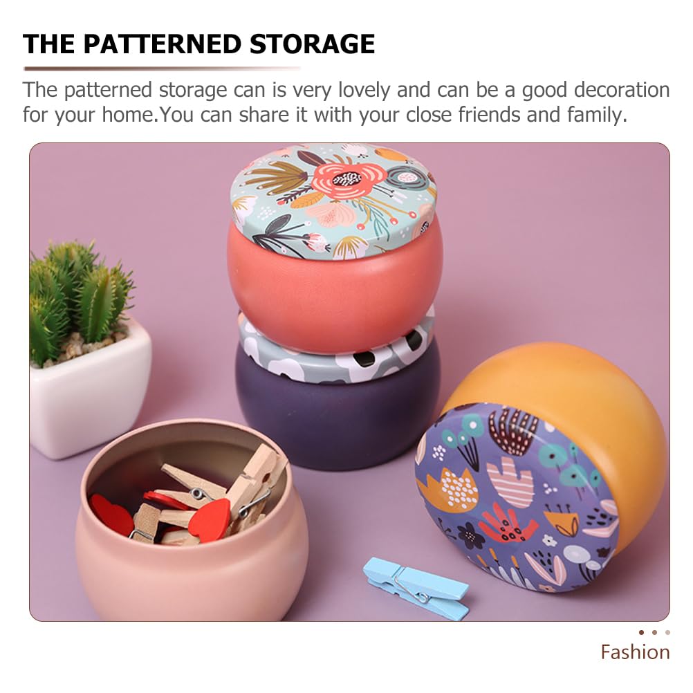 Tofficu Mini Storage Tinplate Jars with Lids, Small Sealed Containers for Tea Coffee Sugar Snacks - Image 3