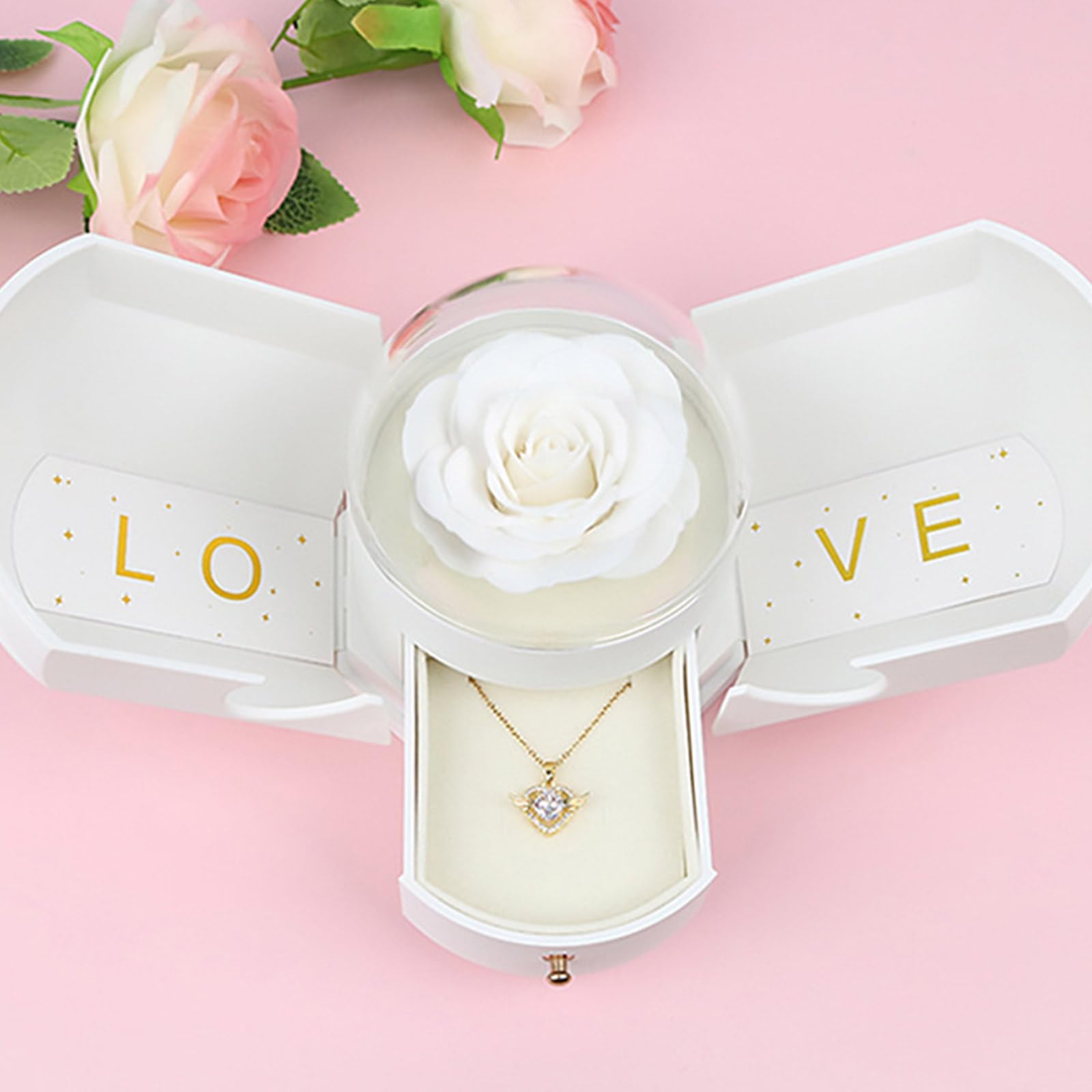 Magnifique porte-bijoux à double ouverture, pour anniversaire ou anniversaire