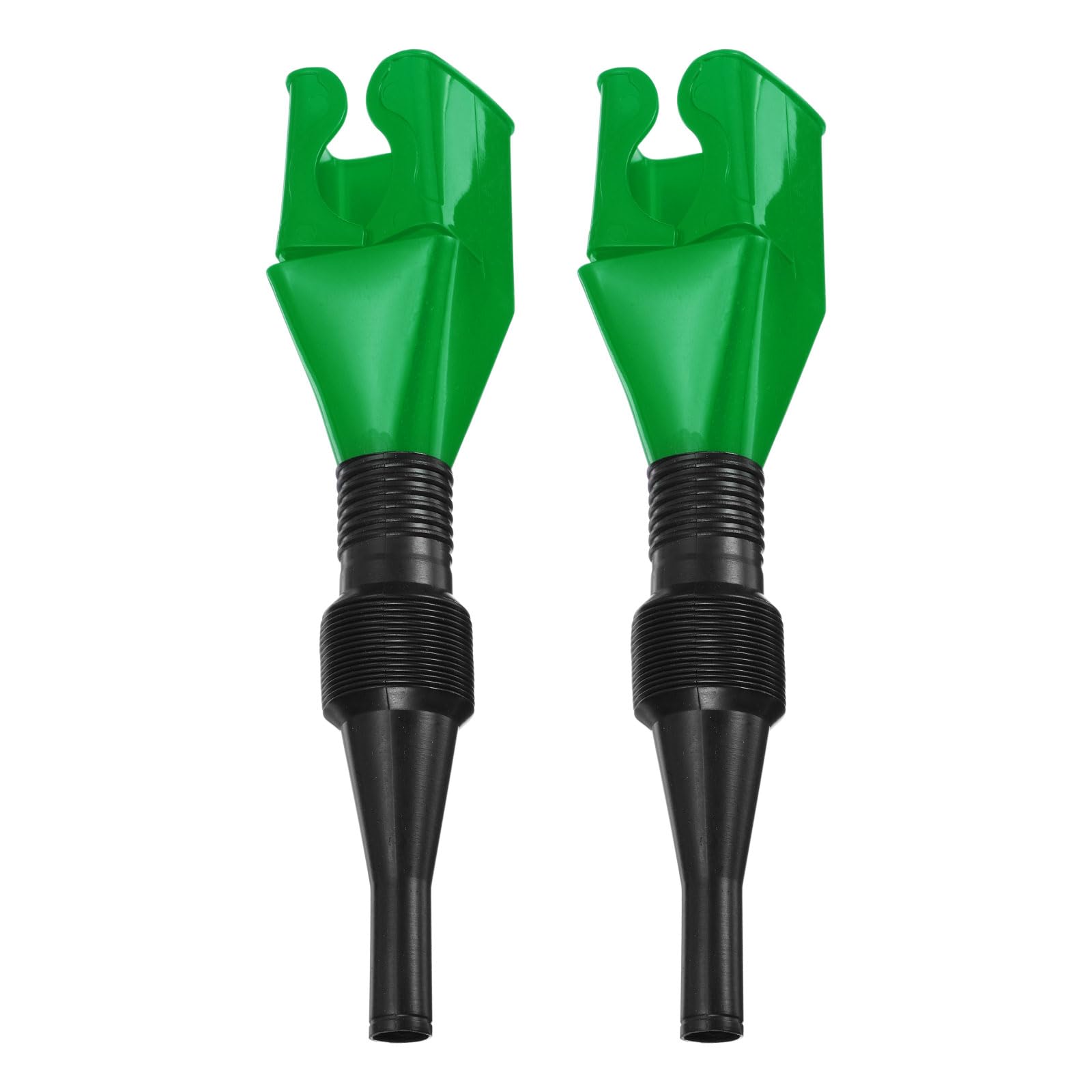 HARFINGTON 2pcs Flexible Snap Funnel, Universal Plastic Draining Oil Tool Retractable Automotive Fuel Funnel for Cars and Motorcycles, Green