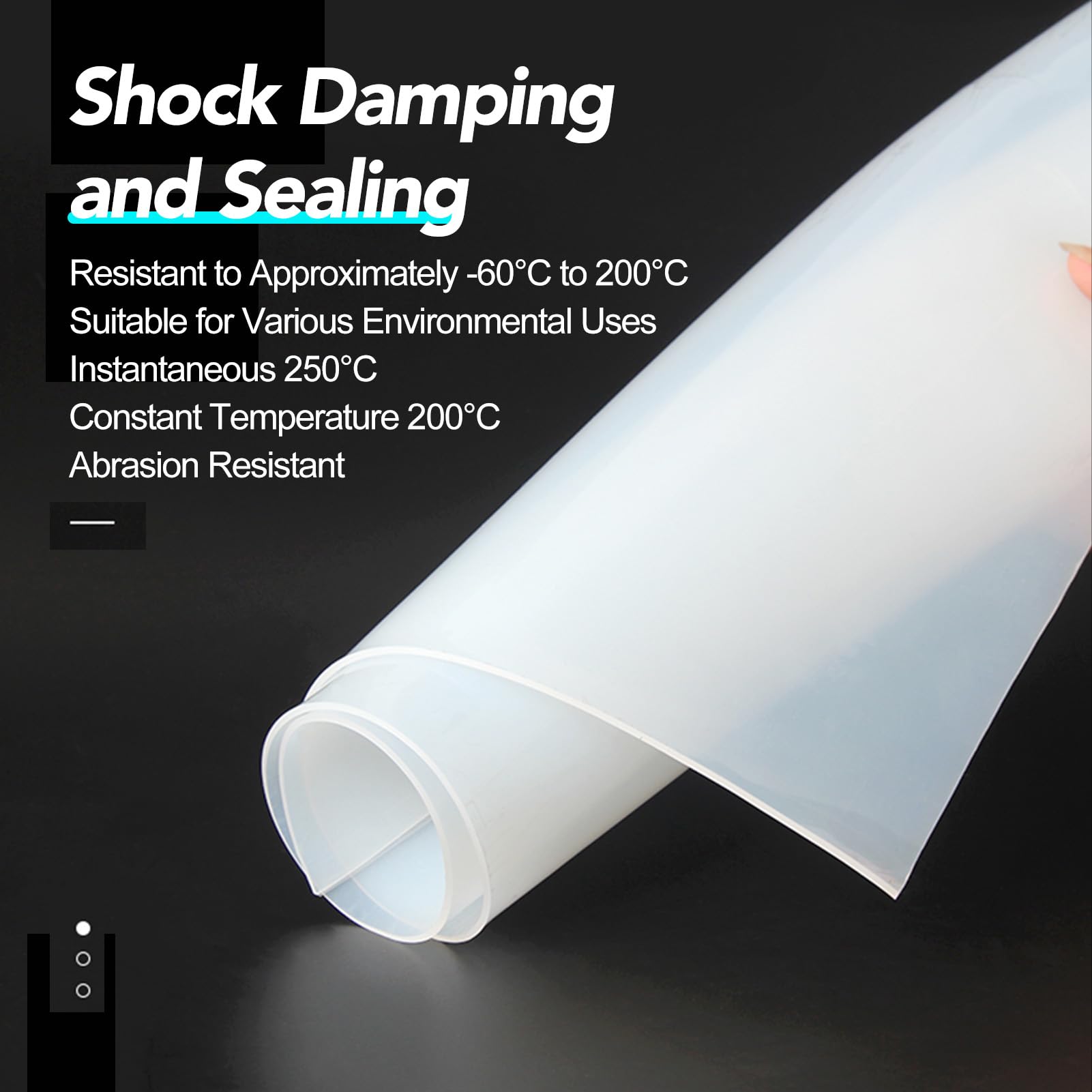 Dxcaicc Guarnizioni in Fogli di Gomma Siliconica, Pannelli con Lati di 1 Metro di Lunghezza E 1 Metro di Larghezza, Tappetini Ammortizzanti per La Riduzione del Rumore,Thickness 2mm