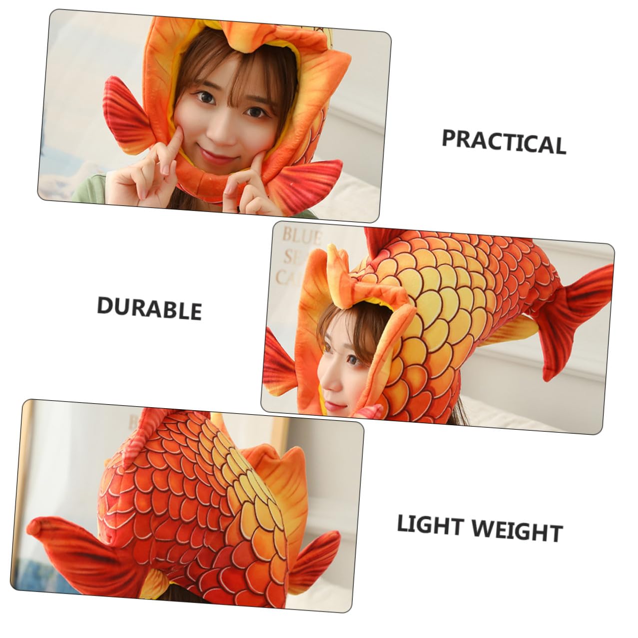 Gatuida Gorro Divertido de Halloween para Disfraz Diseño de Pez Rojo Accesorio para Actuaciones y Fiestas Temáticas Material Cómodo y Fácil de Limpiar