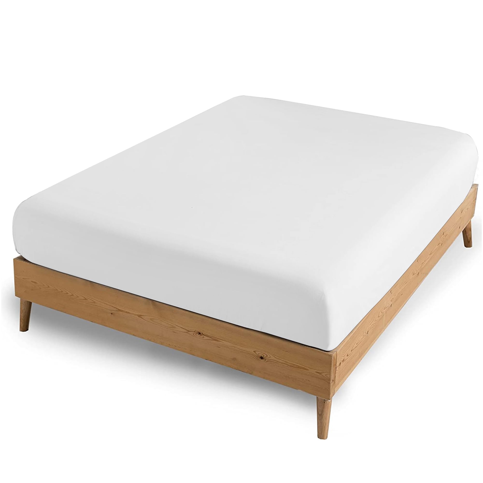 Ameha White Extra Deep Single Fitted Sheet - Bed Sheets 40Cm Hotel Quality Soft Brushed Microfiber Fabric Easy Care Shrinkage Fade-Resistant And Breathable Bedsheets