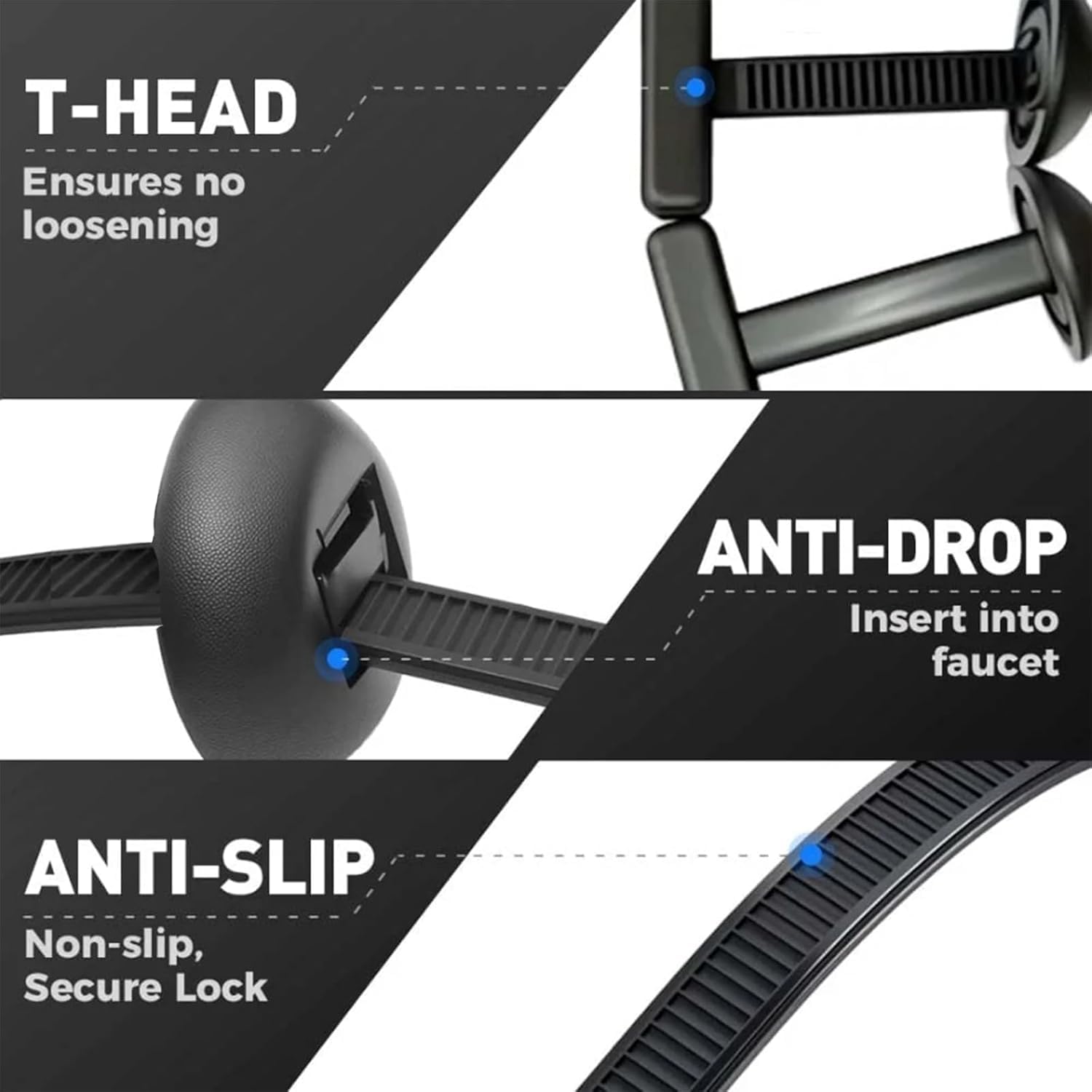 50PCS Nylon Universal Cable Tie Buckle, Heavy Duty Self-Locking Zip Tie Clips with Pin and Button Lock - Image 2