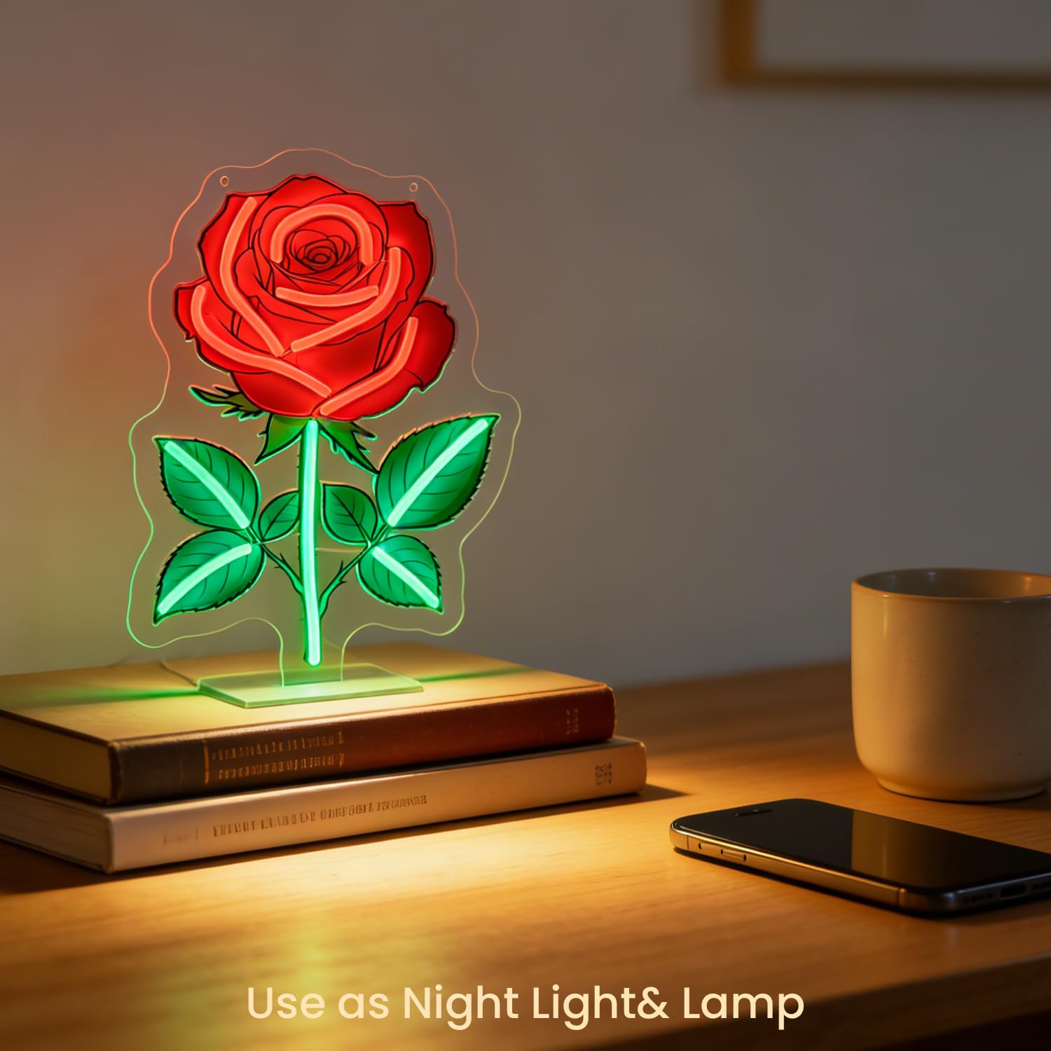 Neonowy szyld LED z czerwonymi różami, podświetlane lampki kwiatowe, podświetlany neonowy szyld miłosny z cokołem do sypialni, sypialni, korytarza, garażu, baru, pokoju zabaw, mężczyzny, dziewczynki