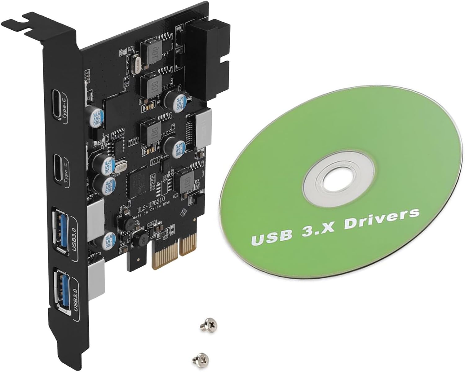 High Speed PCI Express to Type C USB-A Type-E 19-PIN Expansion Card 6-Ports USB PCIe Card