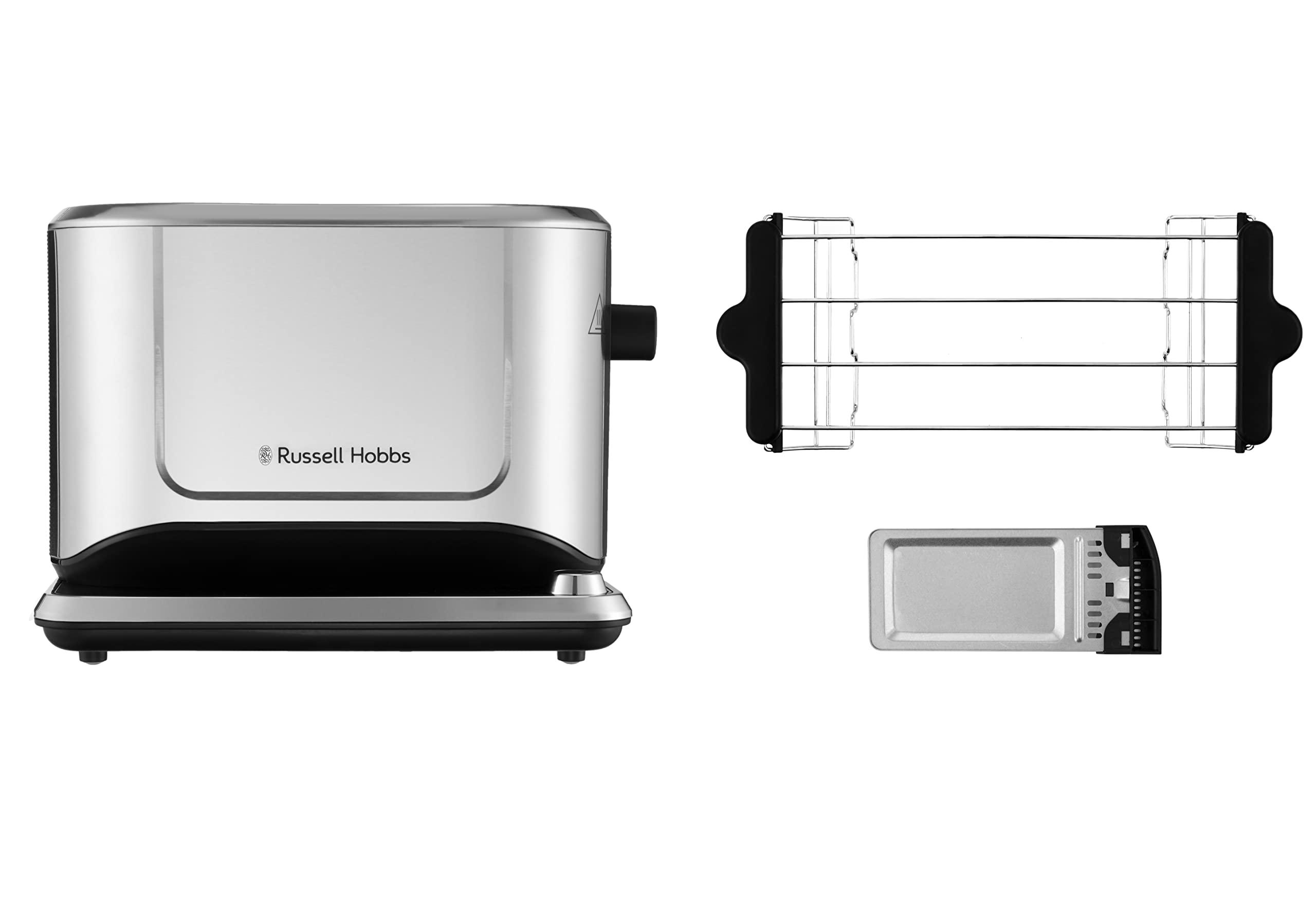 Russell Hobbs Tostapane - 2 fette - Grado di doratura perfetto; Ogni tipo di pane; Automaticoutomatico; Acciaio Inox; Superficie di controllo touch digitale, slot extra larghi, Attentiv 26210-56