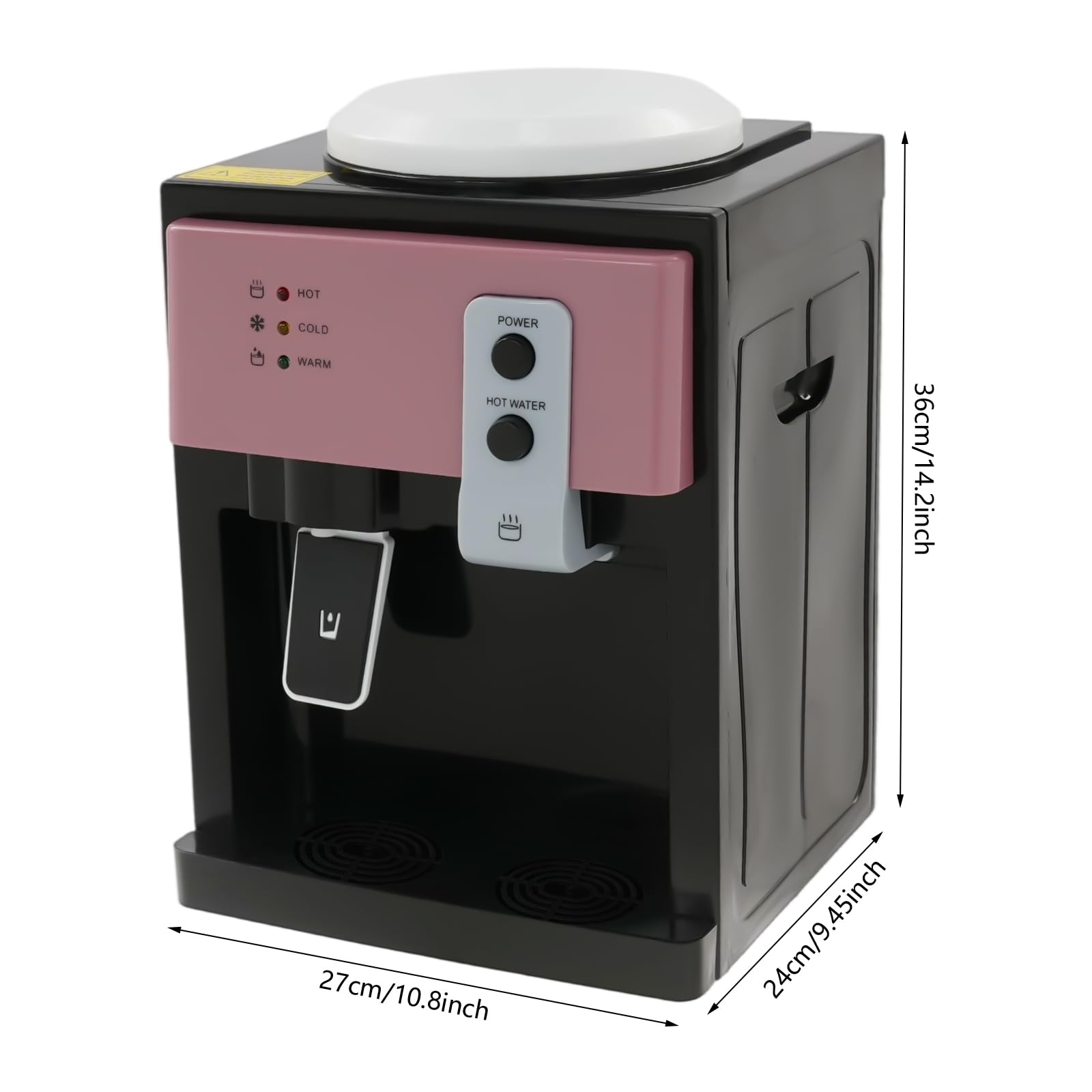 Distributore di acqua calda e fredda, 220 V, erogatore di acqua potabile elettrico con riscaldamento da 500 W e raffreddamento da 75 W, piccolo dispenser di acqua da tavolo per botti d'acqua da