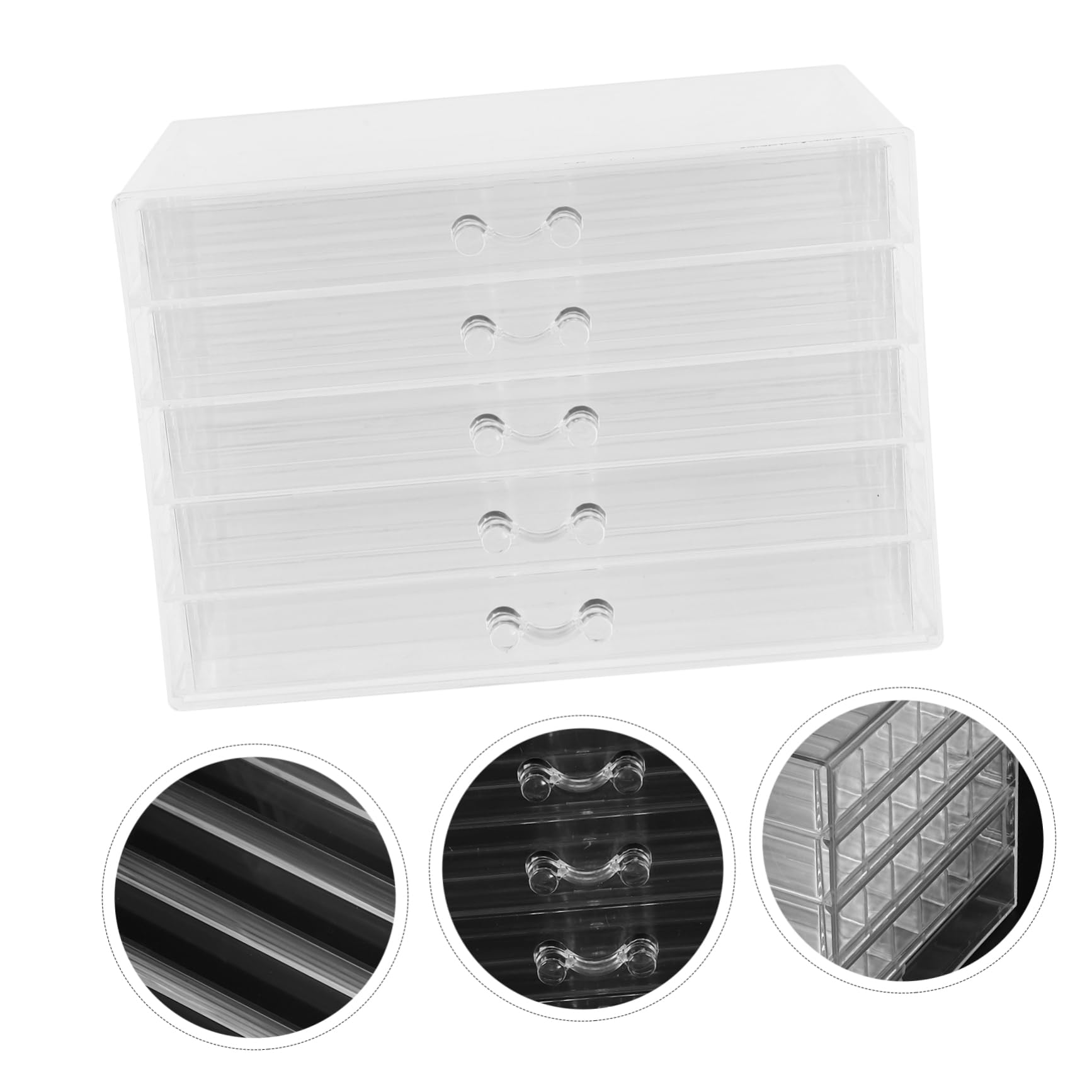 Scatola Porta Gioielli 5 Cassetti Trasparenti, Plastico | Organizzatore Compatto Scomparti Indipendenti, Design Trasparente, per Donne e Ragazze
