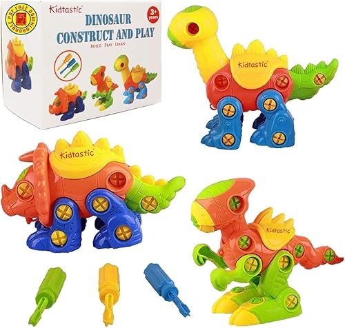 Kidwerkz dinosaurio juguetes de tallo 106Piezas de aprendizaje Take Apart de diversión 3unidades la construcción Edificio Play Set de ingeniería