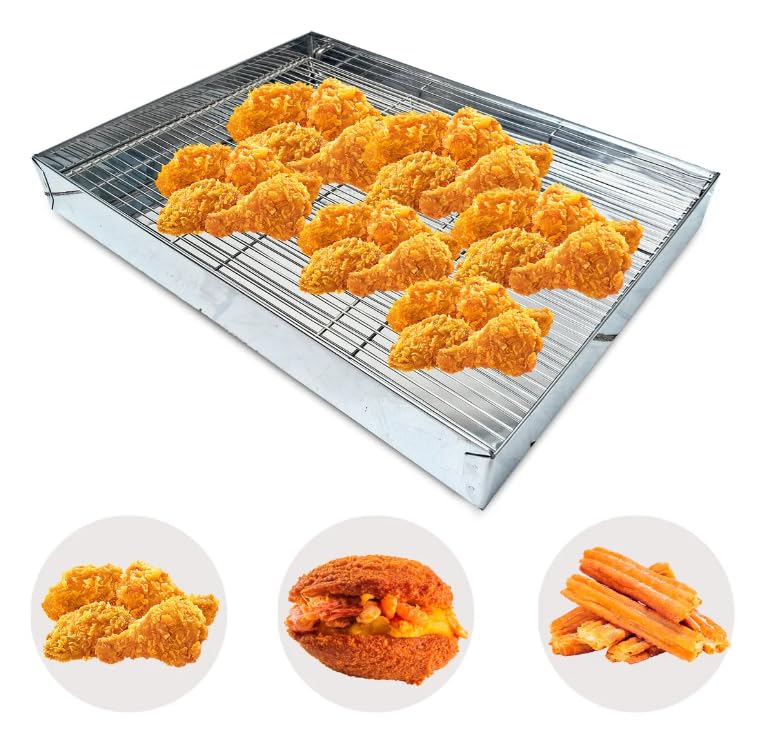 Escorredor para Frituras Aço Inox Pequeno e Grande Profissional Escorre Óleo Batata Frita Salgados Cozinha Industrial (Grande)