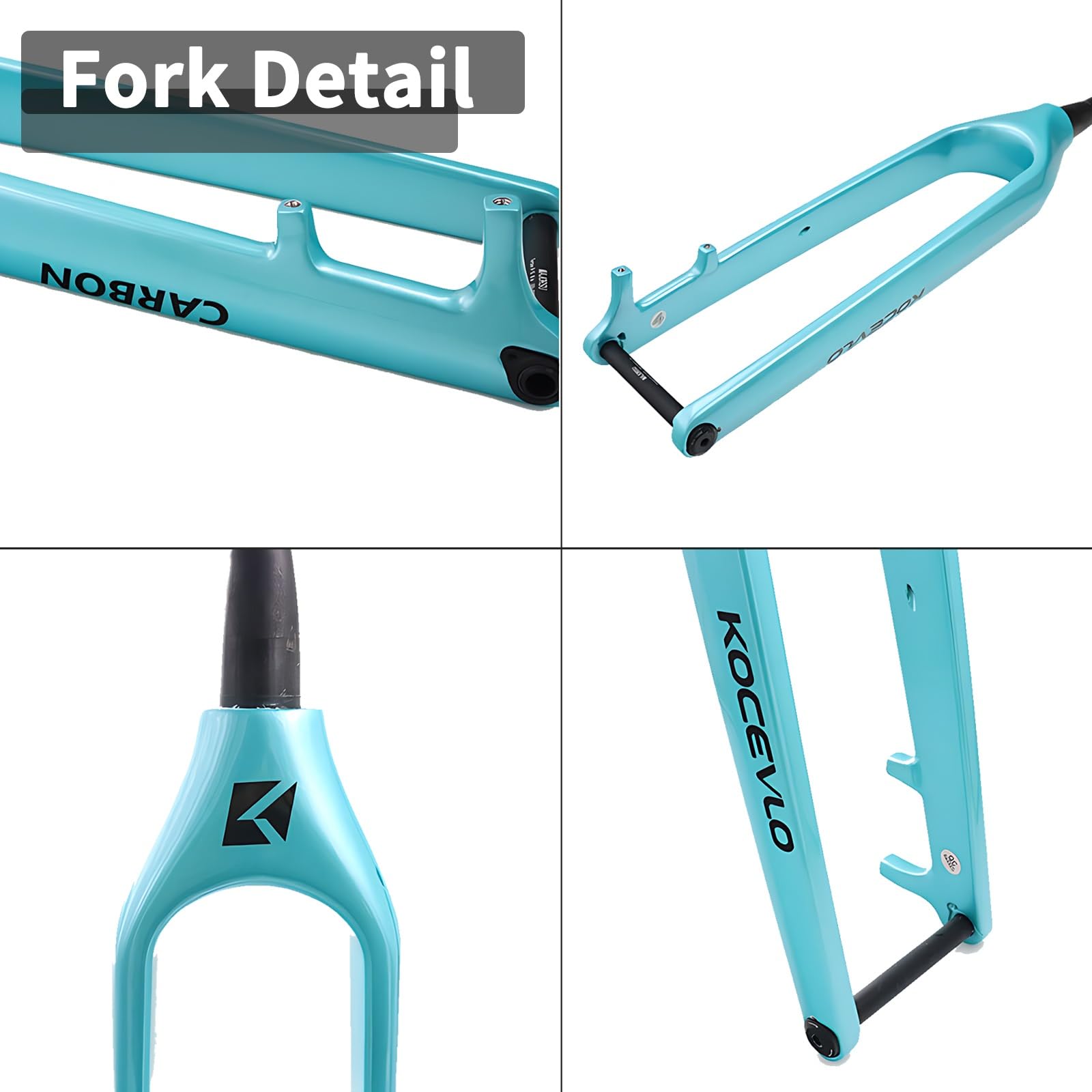 Fourche Rigide en Carbone pour VTT 27,5/29pouces Fourche De Vélo 1-1/2 Pouce Fourche Avant Conique Boost Axe Traversant 15 X 110mm Frein À Disque(29in-Green)
