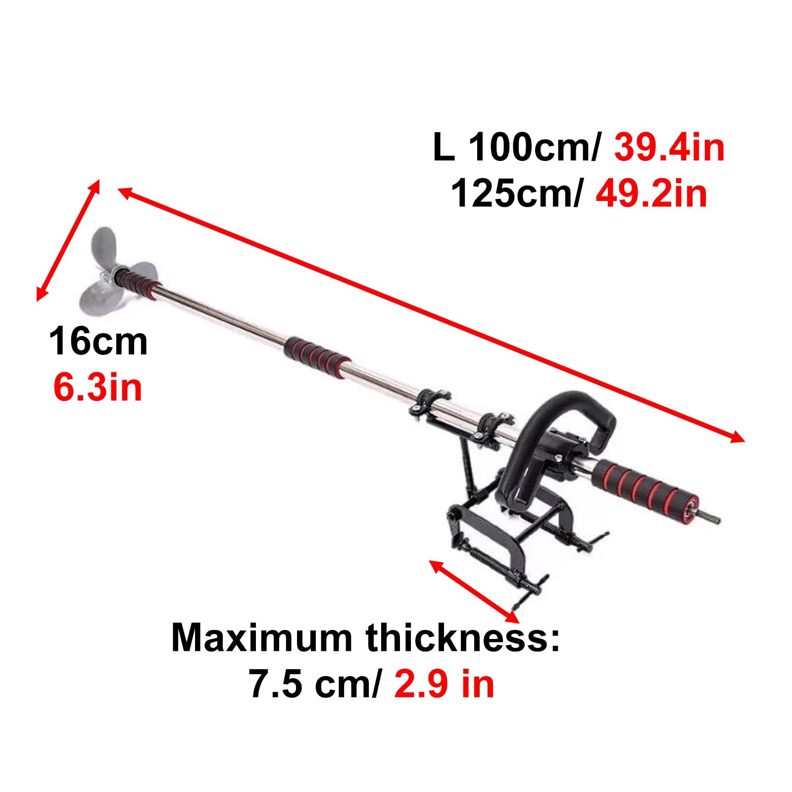 Remo motorizado Kayak Remo Motorizado Ligero para (Taladro No Incluido); Motor Fueraborda Portátil para Lagos Y Arroyos; Propulsor con Montaje En Remo