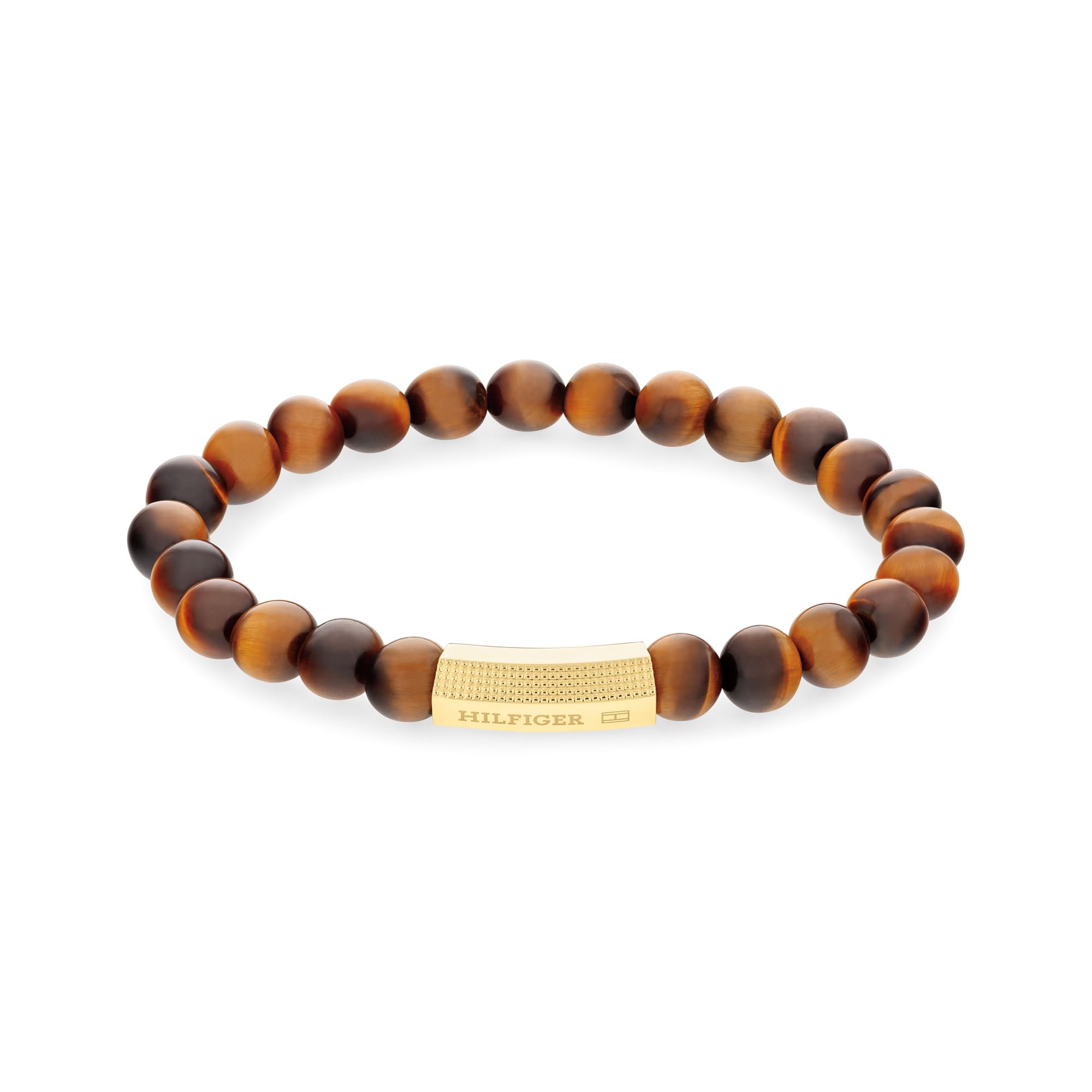 Tommy Hilfiger Jewelry Pulsera para Hombre con cuentas de ónix o piedra de ojo de tigre