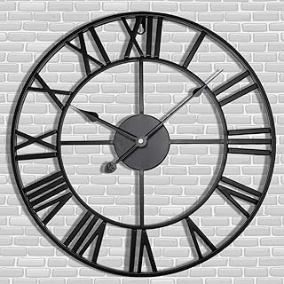 29 Exterior Wall Decor Ideas Using Metal Art 102 Antique Tower 24 inch Large Roman Numeral Wall Clock, Indoor Outdoor Pat...