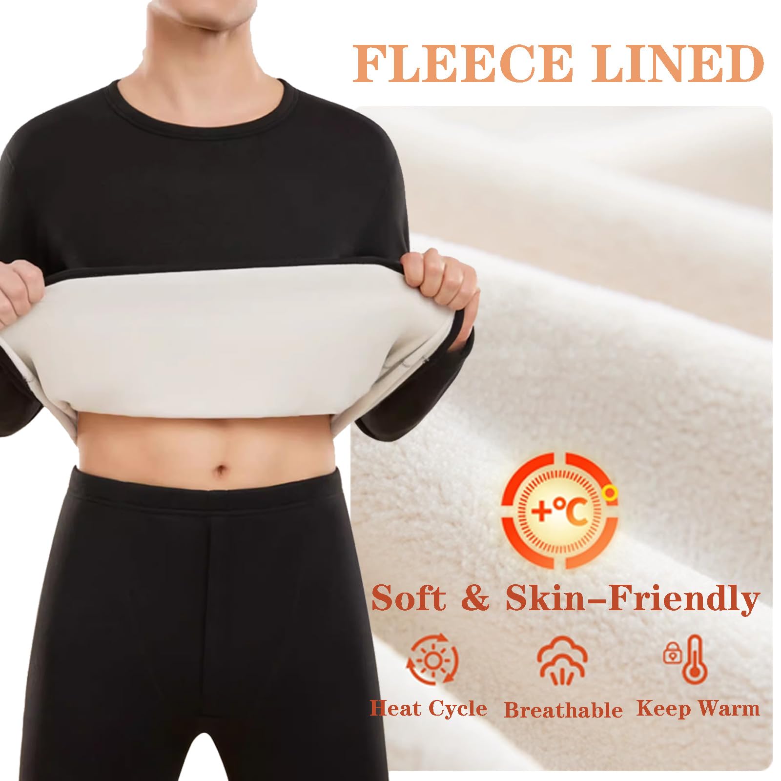 Set di Biancheria Intima Termica Riscaldata da Uomo con 30 Zone di Riscaldamento Pantaloni di Base E Pantaloni Lunghi Foderati in Pile