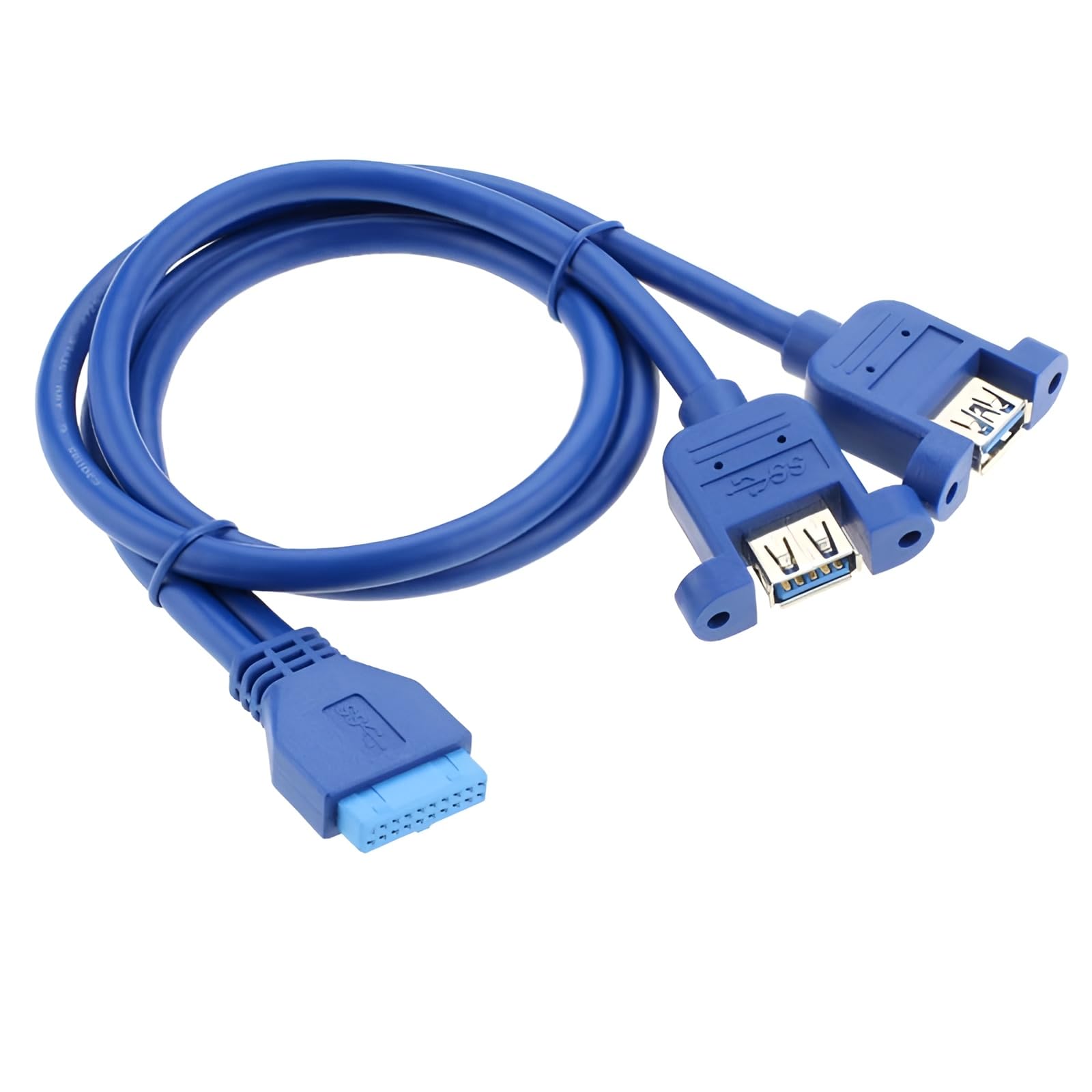 (0.3 Meter) 30cm PC Motherboard 20 Pin to Dual USB 3.0 Ports Bracket Extension Cable-image-41