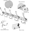 Wall Mount Coat Hook, 2 Pack 15 Hooks Stainless Steel Wall Coat Hangers Rack Durable Robe Hat Clothes Hooks
