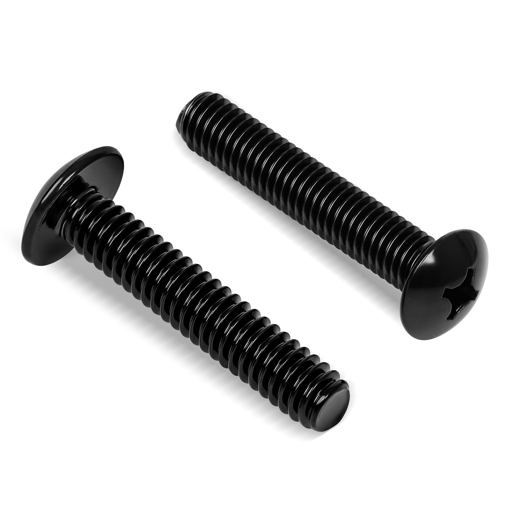 OUSCHR #8-32 x 1-3/4" Truss Head Machine Screws, Full Thread, 304 Stainless Steel Black Finish, 50 PCS