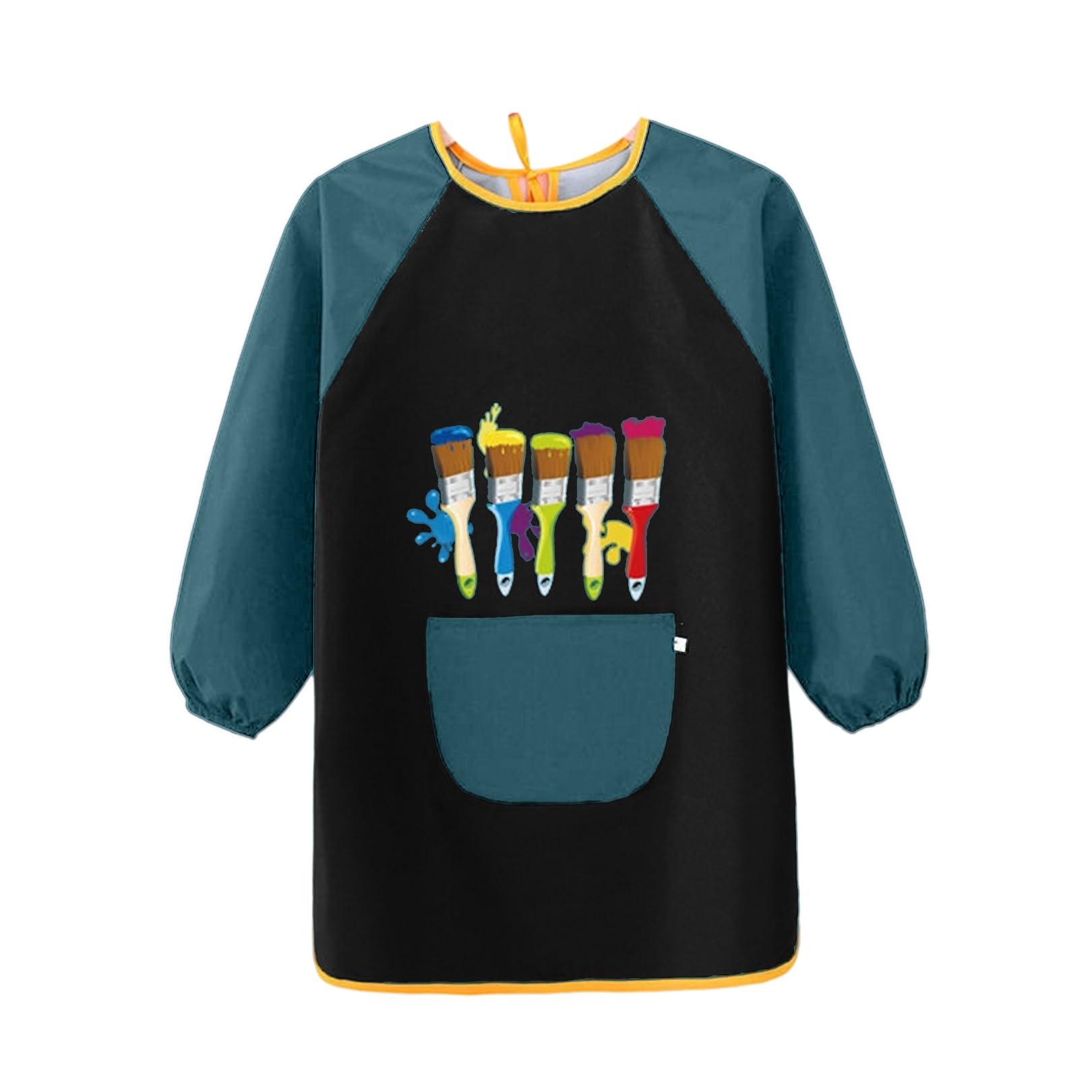 AONEGOLD Tablier de peinture enfant 7‑12 ans à manches longues, blouse imperméable avec grandes poches, pour peinture, cuisine, artisanat, repas et activités scolaires