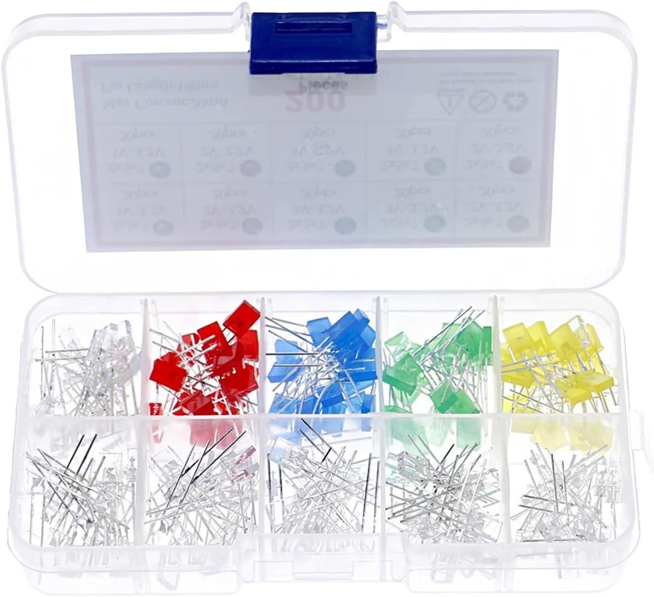 Individual Led Lights 400/600Pcs 2x5x7mm Square LED Kit Set Primary Color Water Clear Red Blue Green Yellow White DIY Diode Pack(3set)