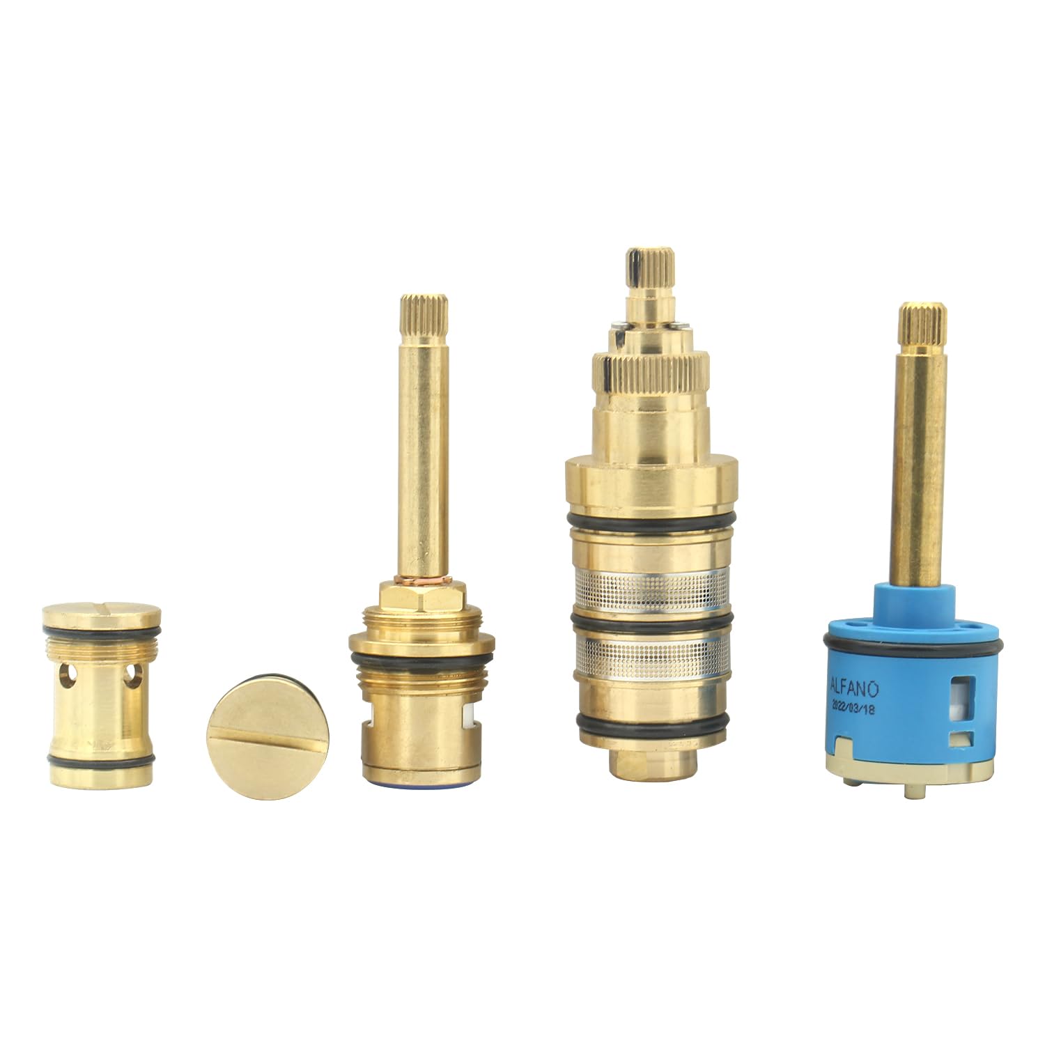 HOMEDEC Square 3-handle 3-way Shower Valve Cartridge Replacement Part Full Set