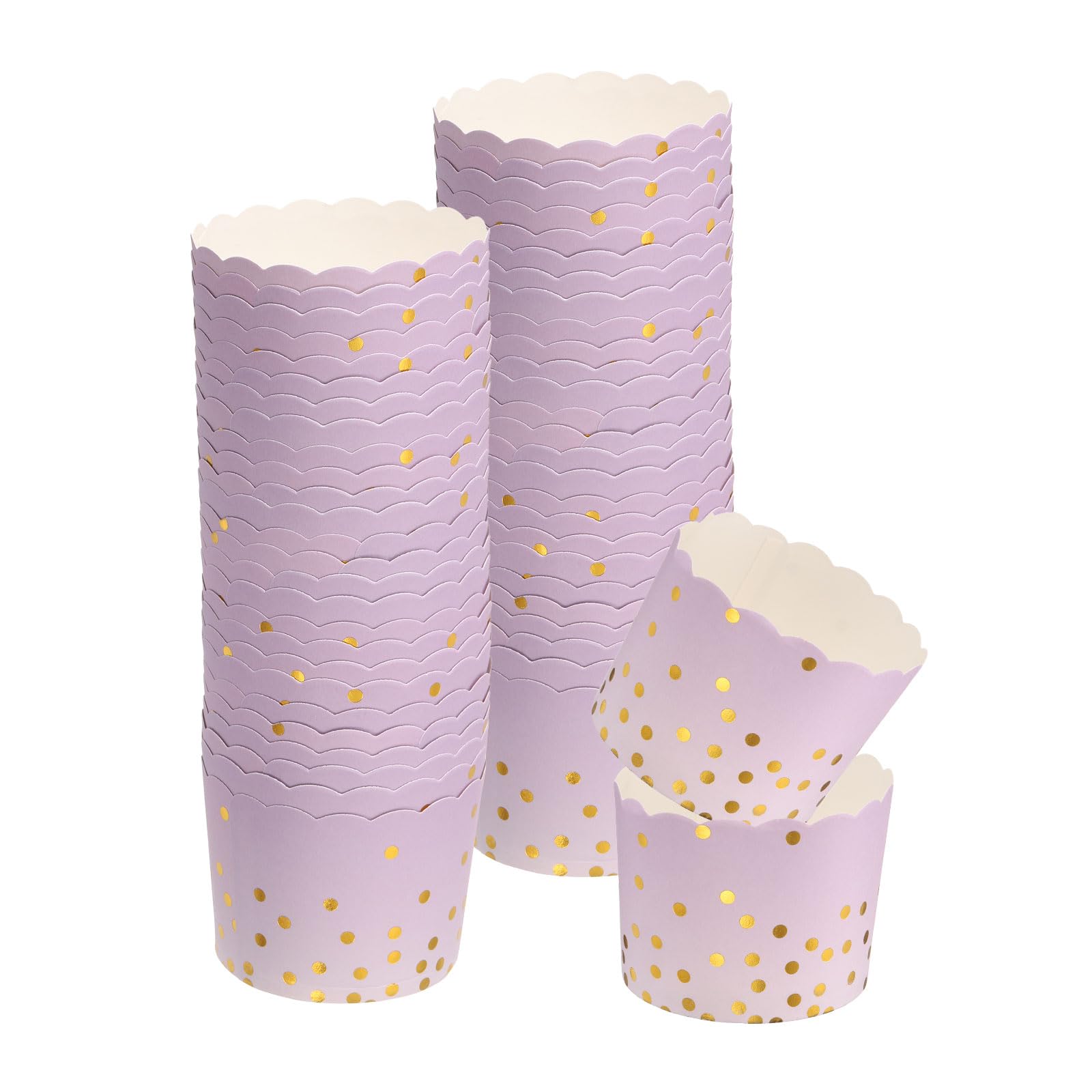 HARFINGTON 50pcs Cupcake Wrappers for Wedding, Paper Baking Cups, and Muffins Liners for Birthday Wedding Party Supplies Purple