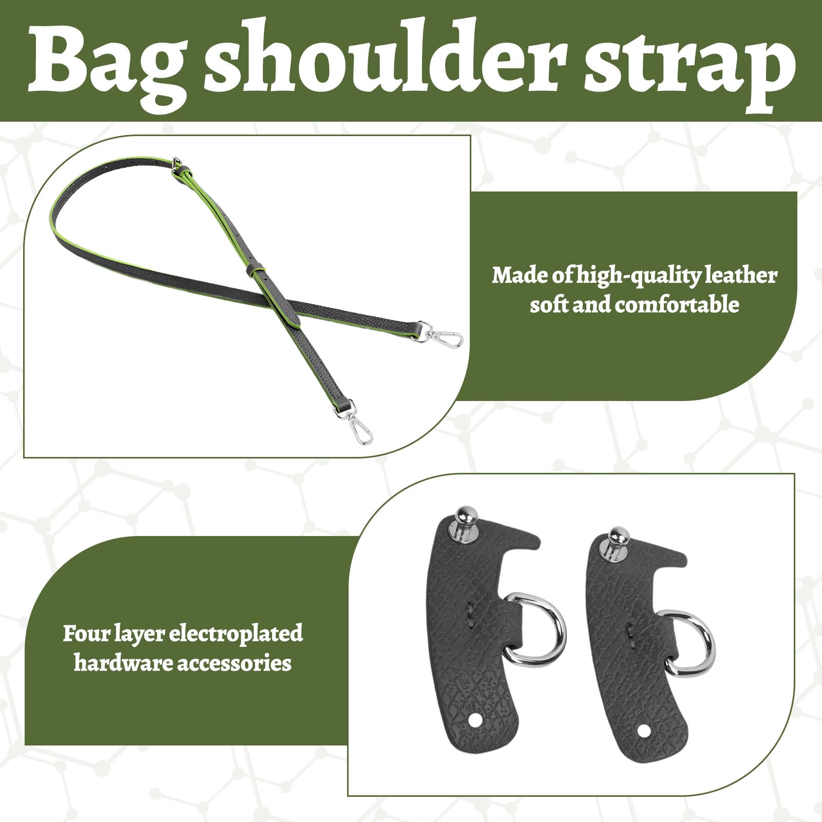 Watlikeup Leather Shoulder Strap Set,1PCS Replacement Adjustable Crossbody Bag Straps with 2PCS snap button,Carry Straps for Longchamp Mini Bag Straps,Bag Strap Extension(94-124 cm) - Image 3