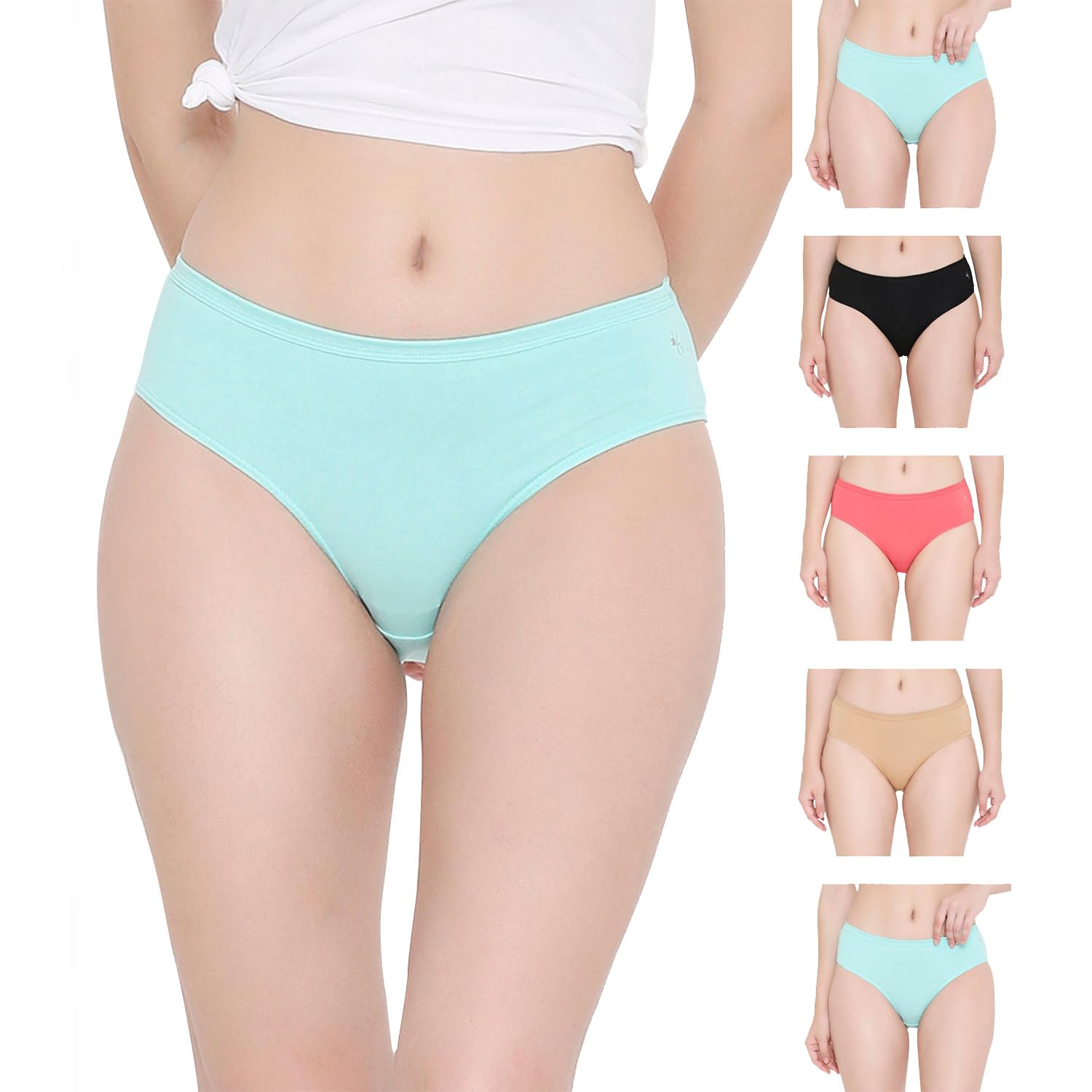 vip feelings Feelings High Coverage Stretchable Cotton Hipster Panties for Women - Assorted Colours-picture-14