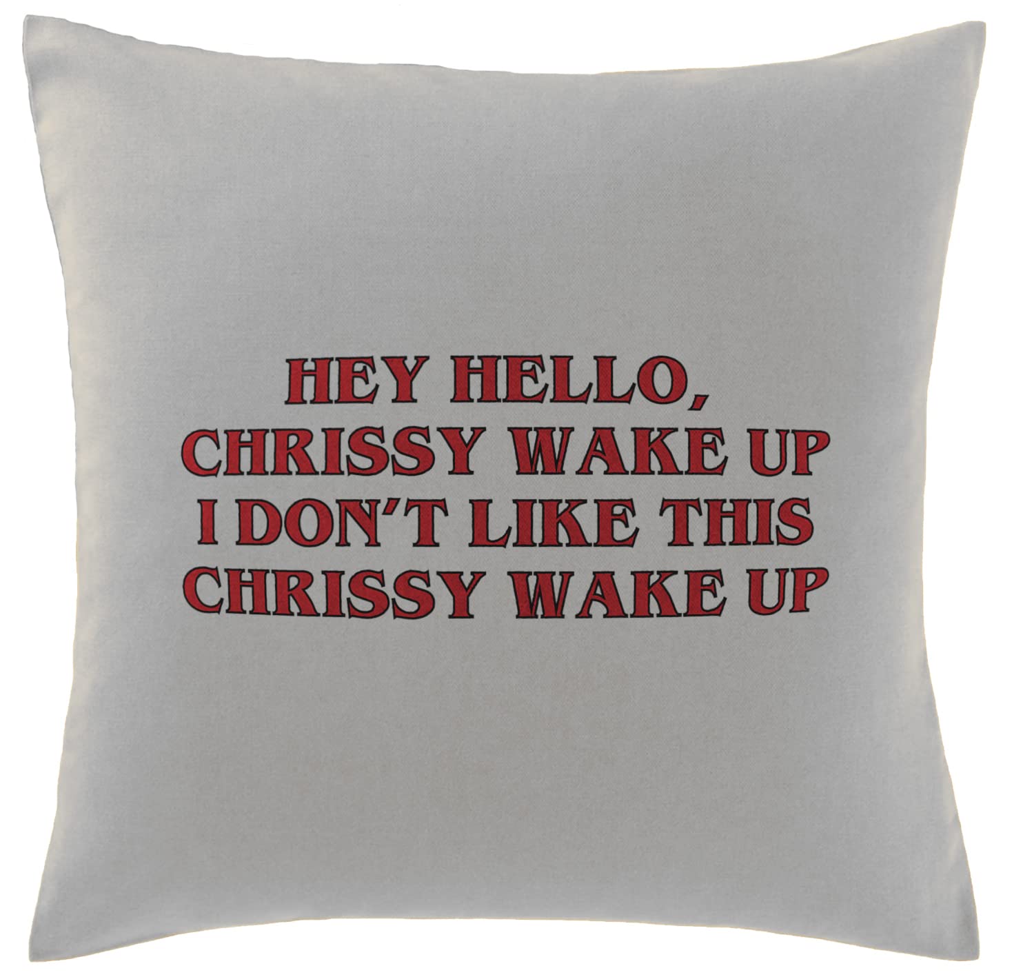 Hippowarehouse Chrissy wake up I don't like this Chrissy wake up Hey hello Eddie Printed bedroom accessory cushion cover case 41x41cm