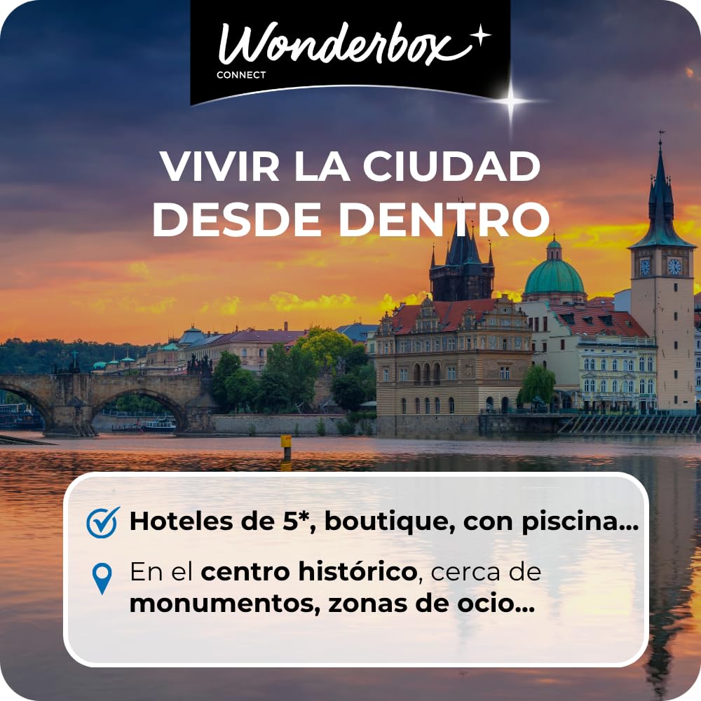 WONDERBOX – Cofre Regalo Estancia en la Ciudad: Europa - De 2 a 4 Noches para 2 Personas - Escapada para Parejas - Regalar experiencias - Hoteles en Ciudades Europeas
