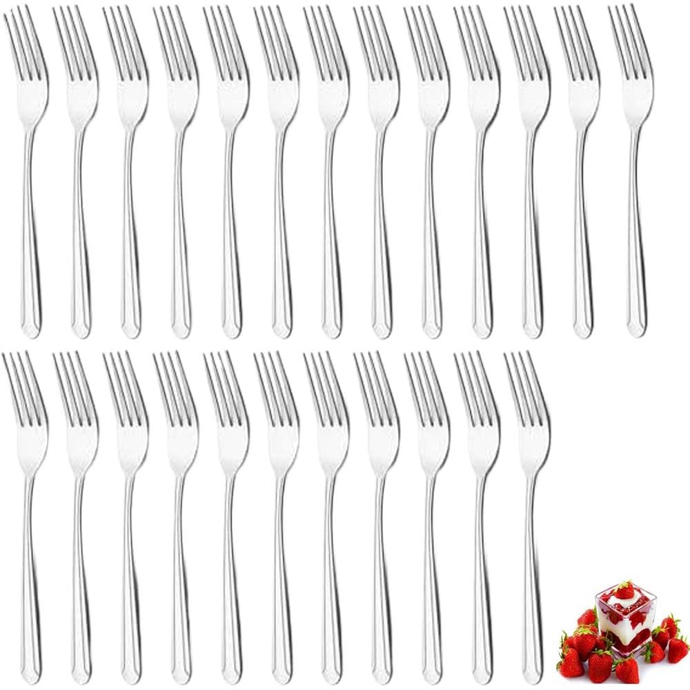 Stainless Steel Dinner Forks Set of 24 Silver Mirror Polished Cutlery Table Forks Set Ideal for Home Dinner Kitchen & Restaurant Dishwasher Safe (17cm)
