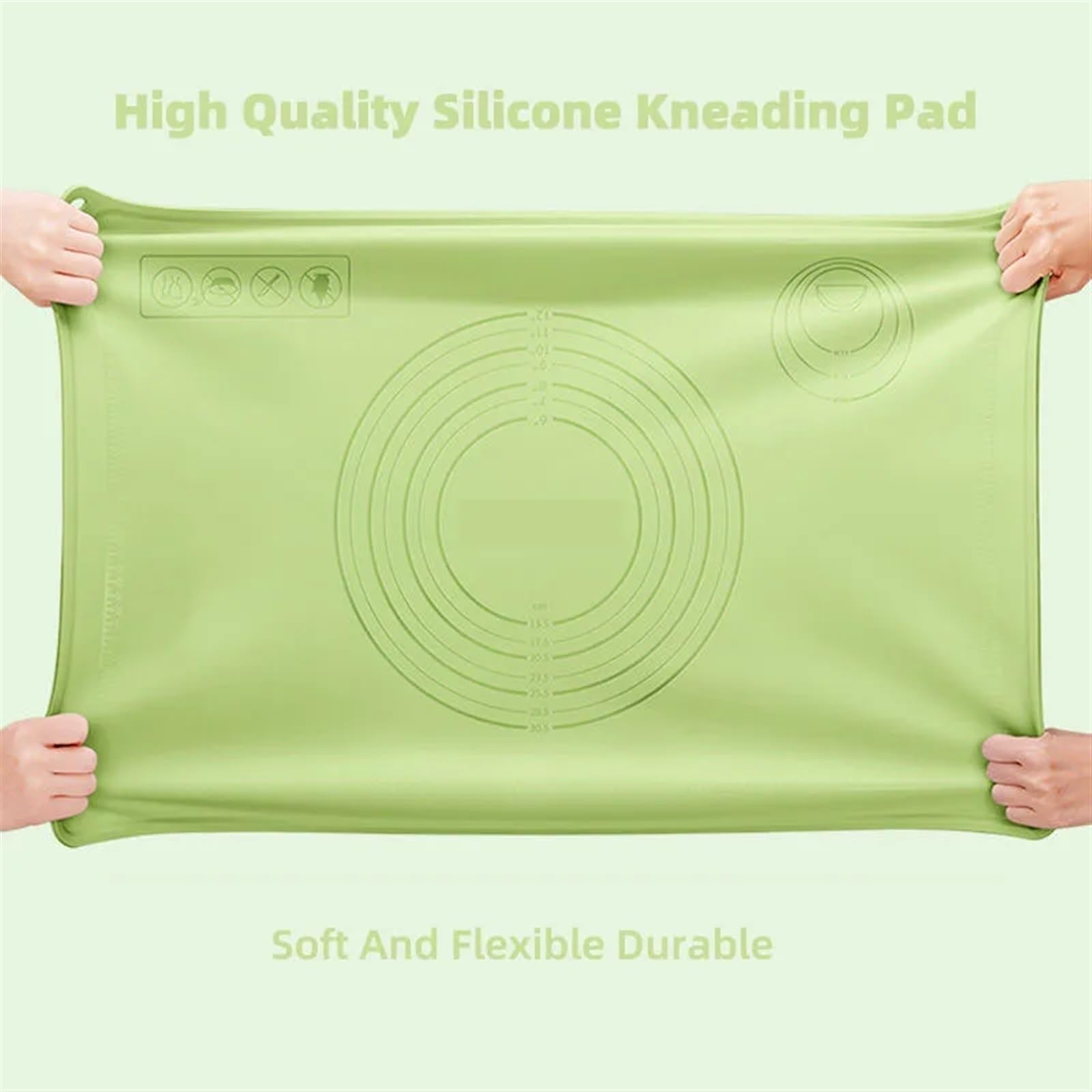 Antihafte rutschfeste Backunterlage Übergroße Silikon-Backmatte, rollendes Knetpad, Gebäckwerkzeug, Pizzateig, antihaftbeschichtete Silikonmatte for den Ofen (Color : Blue, Size : 65x45cm)