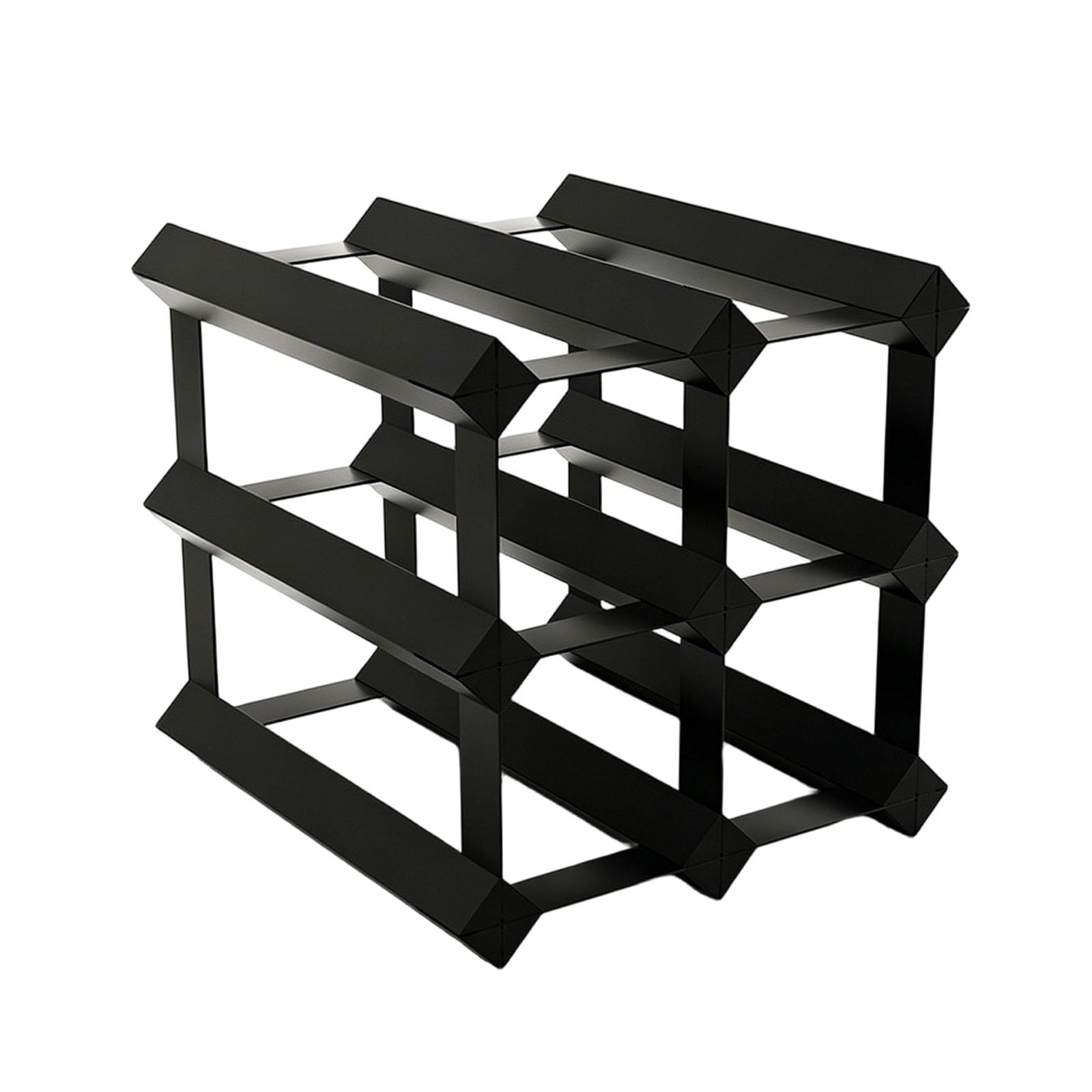 Elnwnnkc Wood Wine Rack with Black Finish for Kitchen Countertop Display, Freestanding Pine Bottle Organizer for Dining Room Wood Wine Rack Black Freestanding Bottle