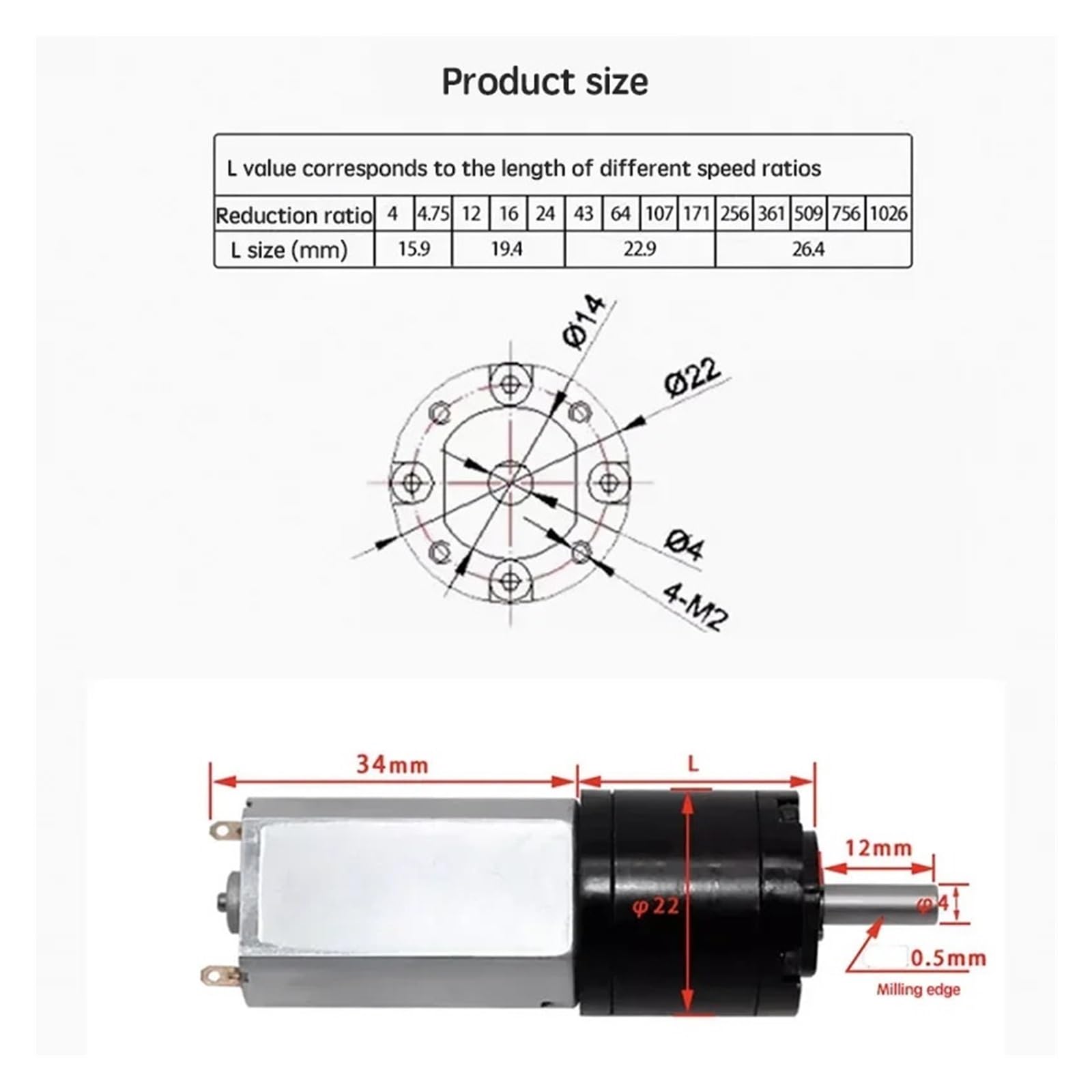 19KG 22mm 180 Planetary Reducer Motor DC 12V 24V 12-3000rpm high Torque Gear Speed Regulation Micro Low-Speed Motor small Motor(47RPM_2)