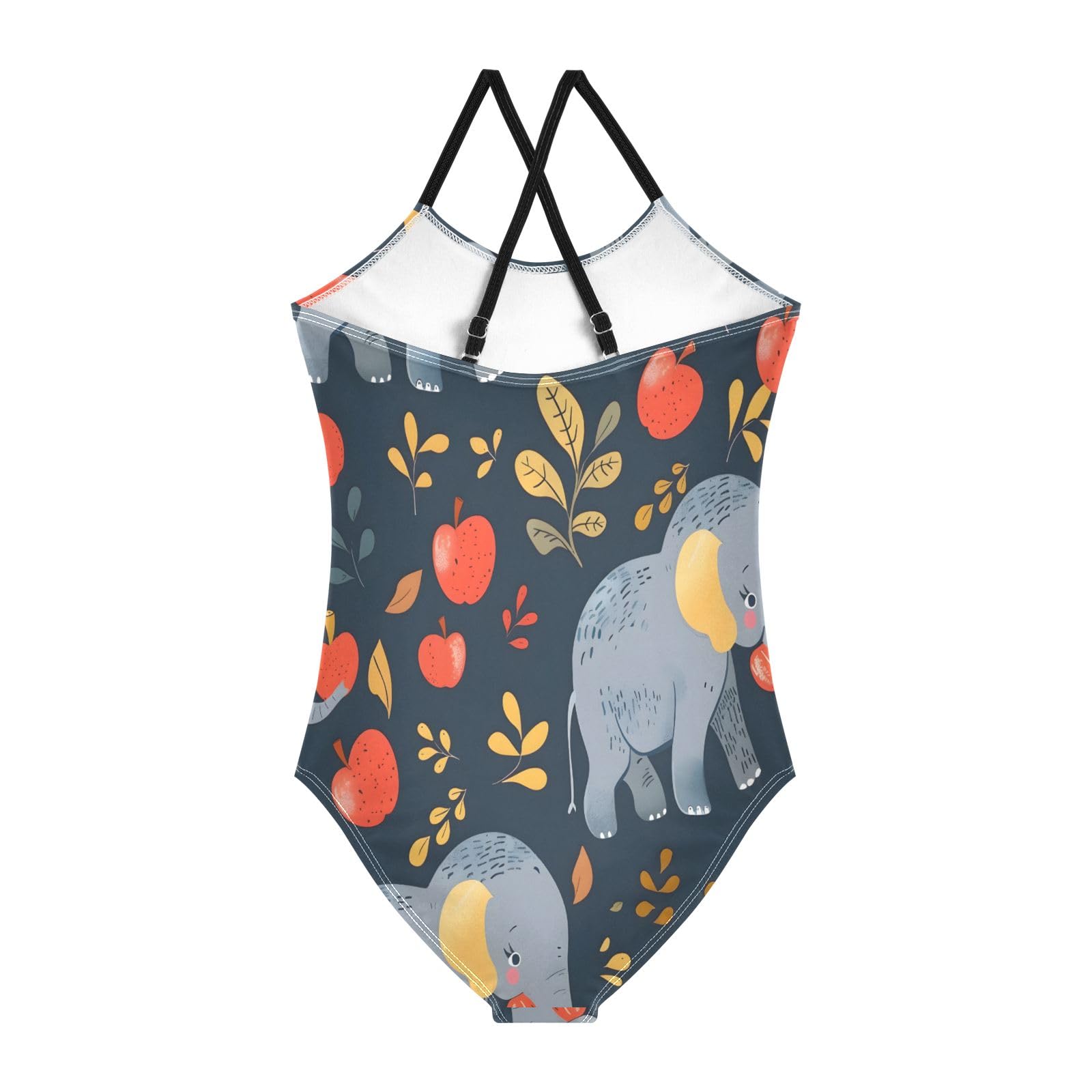 Elephants and Apples Girls One-Piece Swimsuit Beach Bathing Suit
